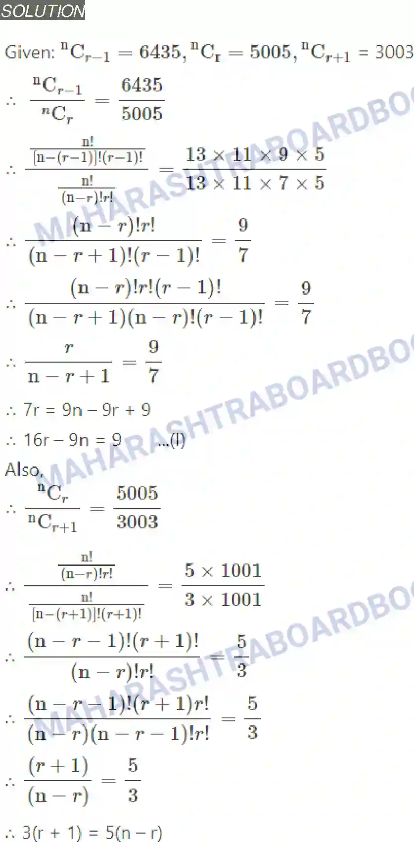 Maharashtra Board Solution class-11 Mathematics+&+Statistics+-+2 Permutations and Combinations Image 56