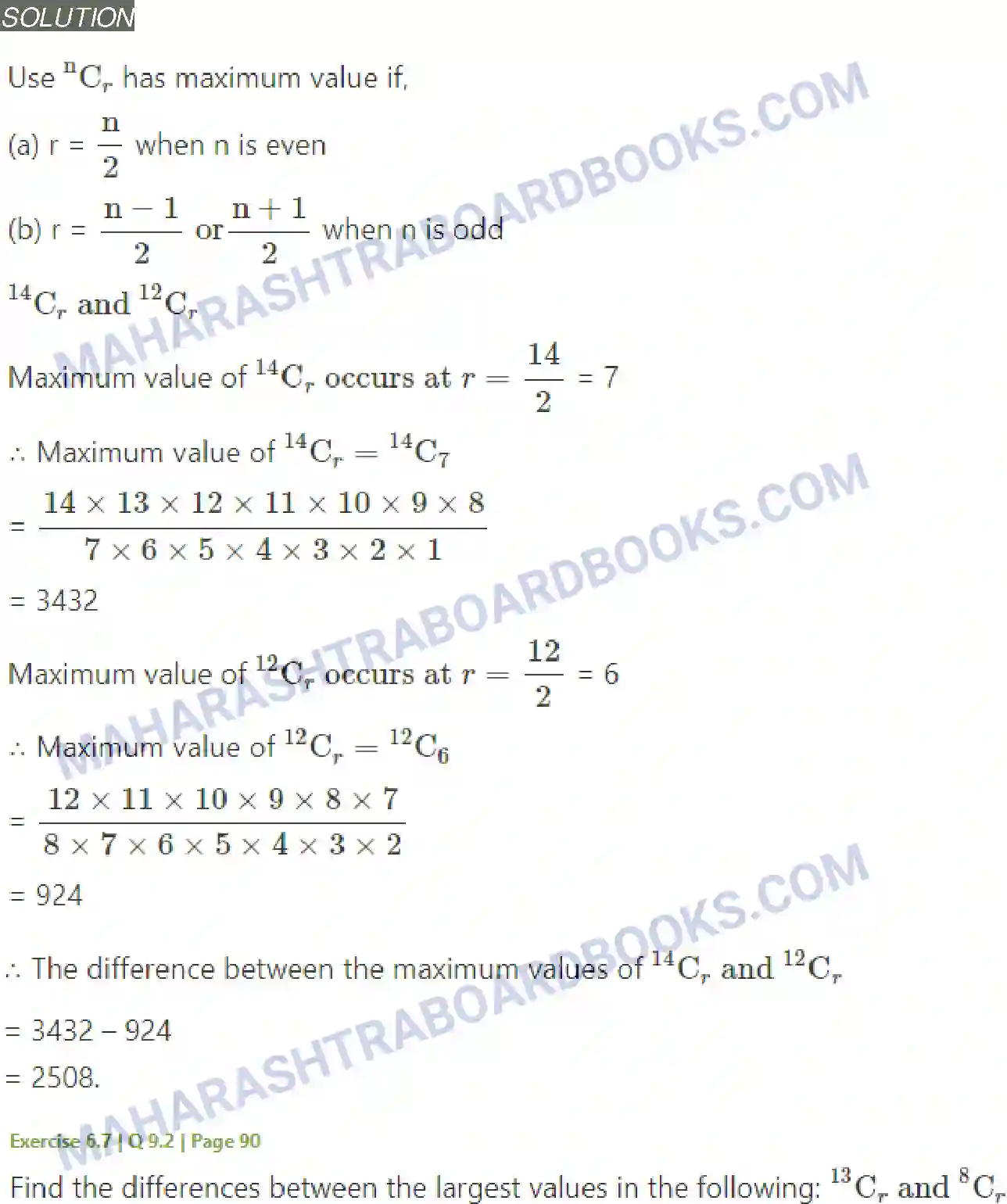 Maharashtra Board Solution class-11 Mathematics+&+Statistics+-+2 Permutations and Combinations Image 69