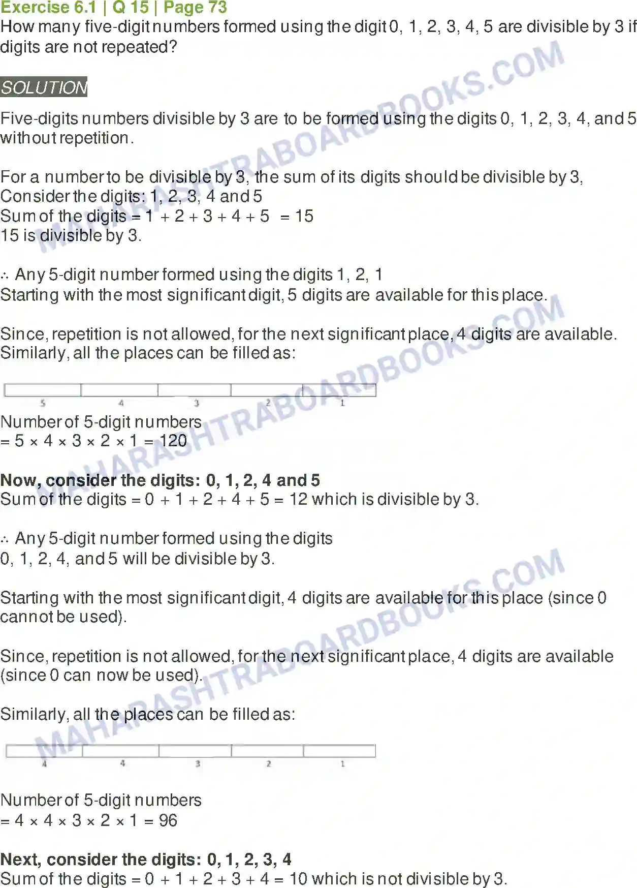 Maharashtra Board Solution class-11 Mathematics+&+Statistics+-+2 Permutations and Combinations Image 8