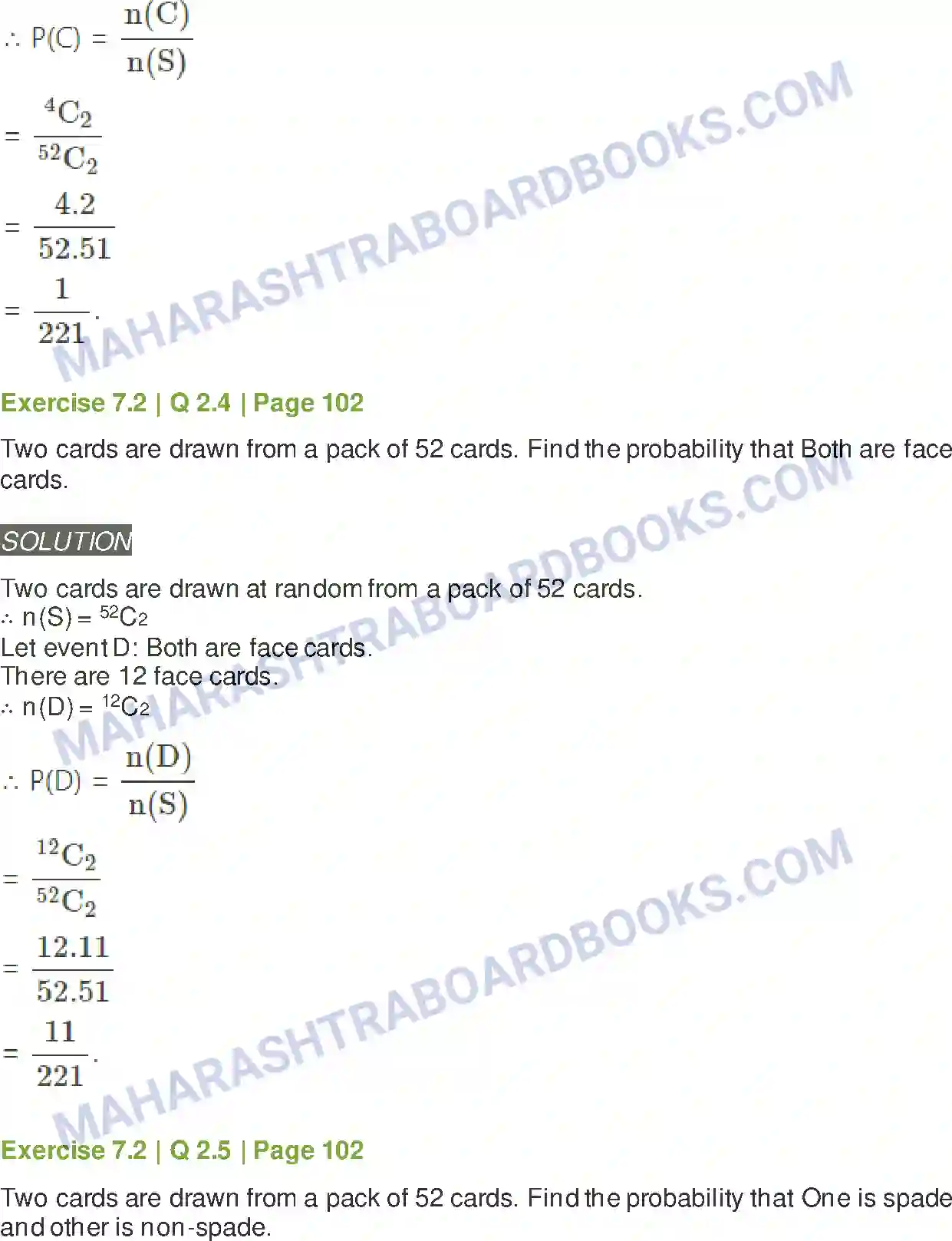 Maharashtra Board Solution class-11 Mathematics+&+Statistics+-+2 Probability Image 12