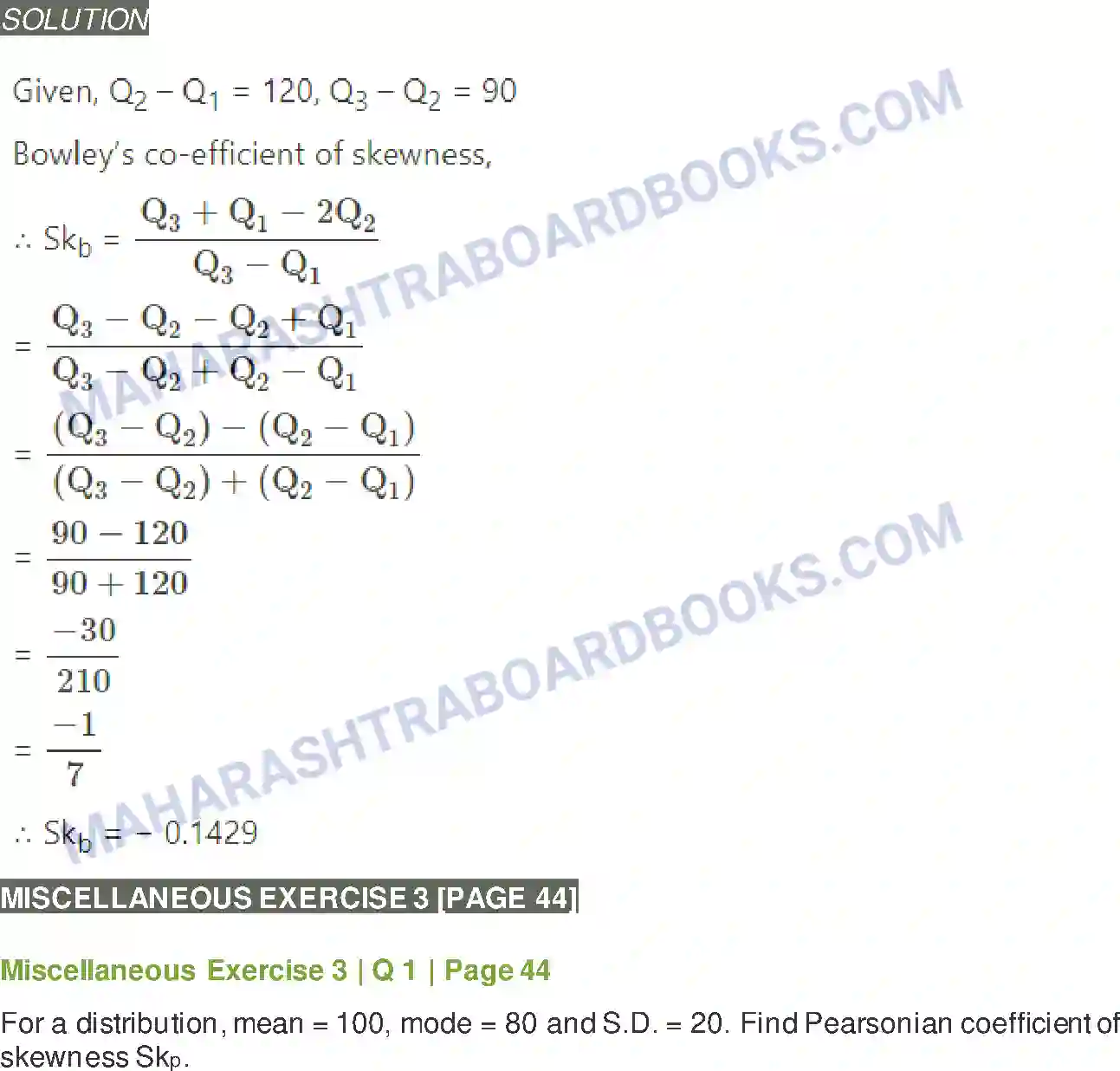 Maharashtra Board Solution class-11 Mathematics+&+Statistics+-+2 Skewness Image 11