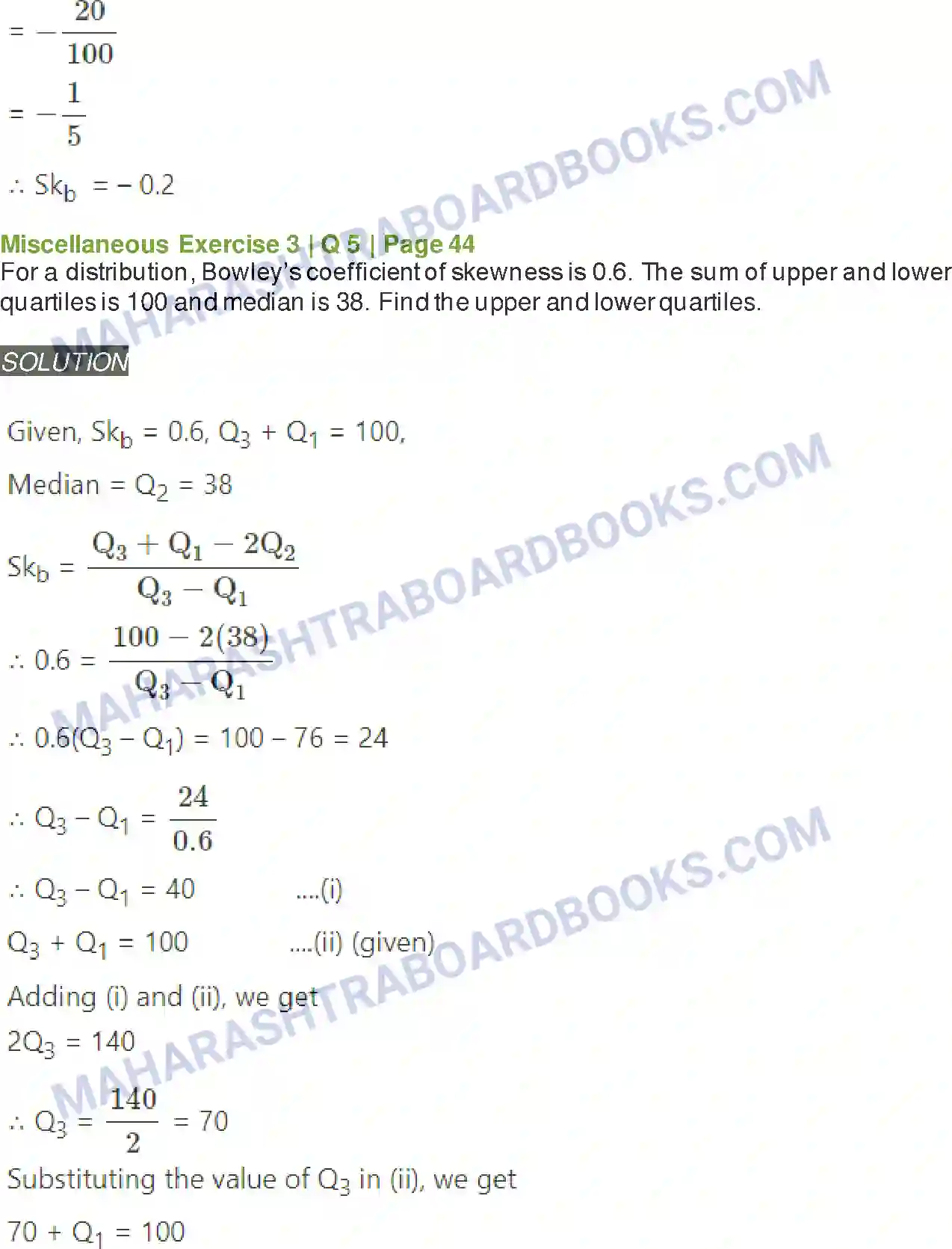 Maharashtra Board Solution class-11 Mathematics+&+Statistics+-+2 Skewness Image 14