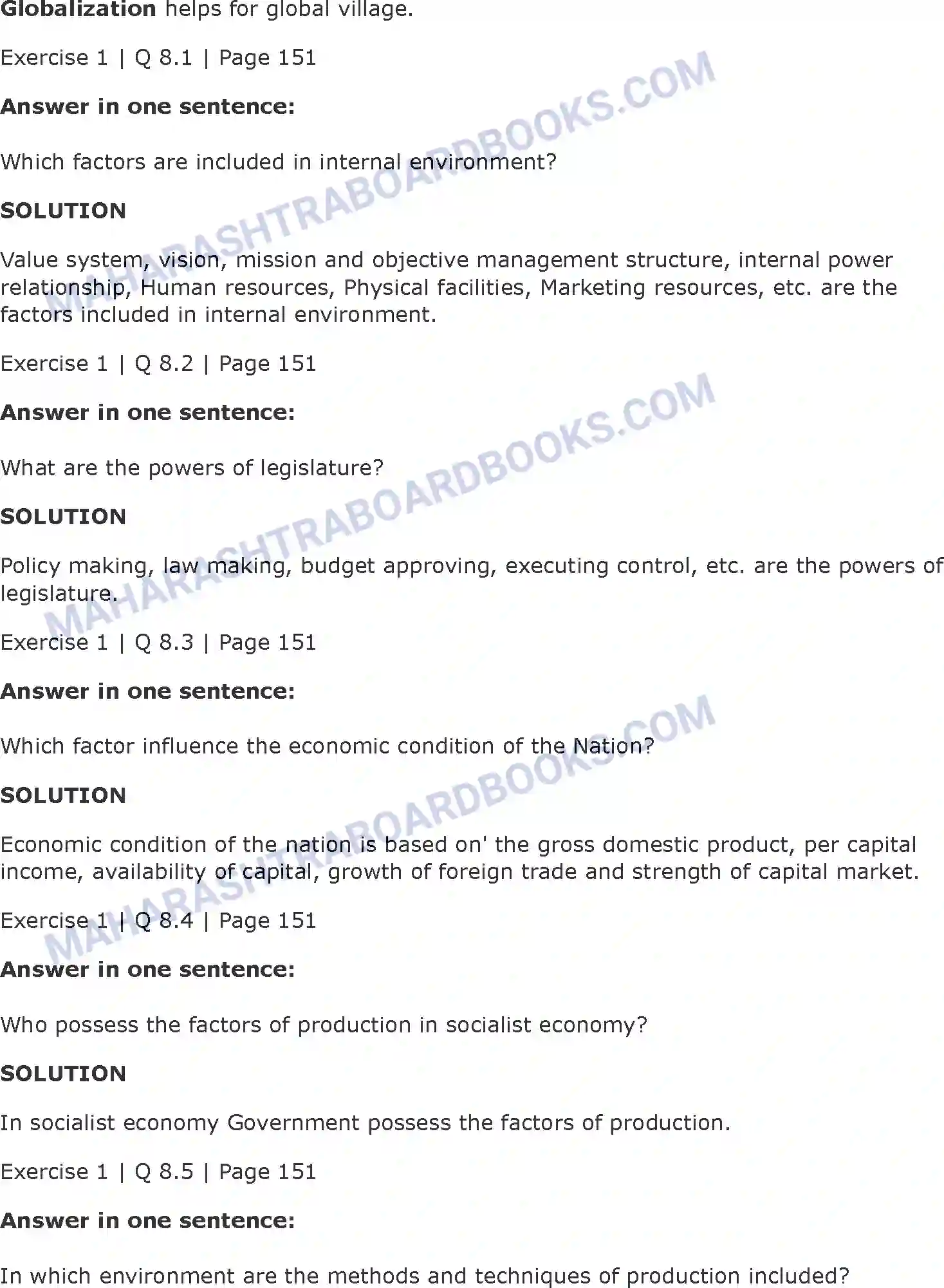 Maharashtra Board Solution class-11 Organisation+of+Commerce+and+Management+(OC) Business Enviroment Image 11