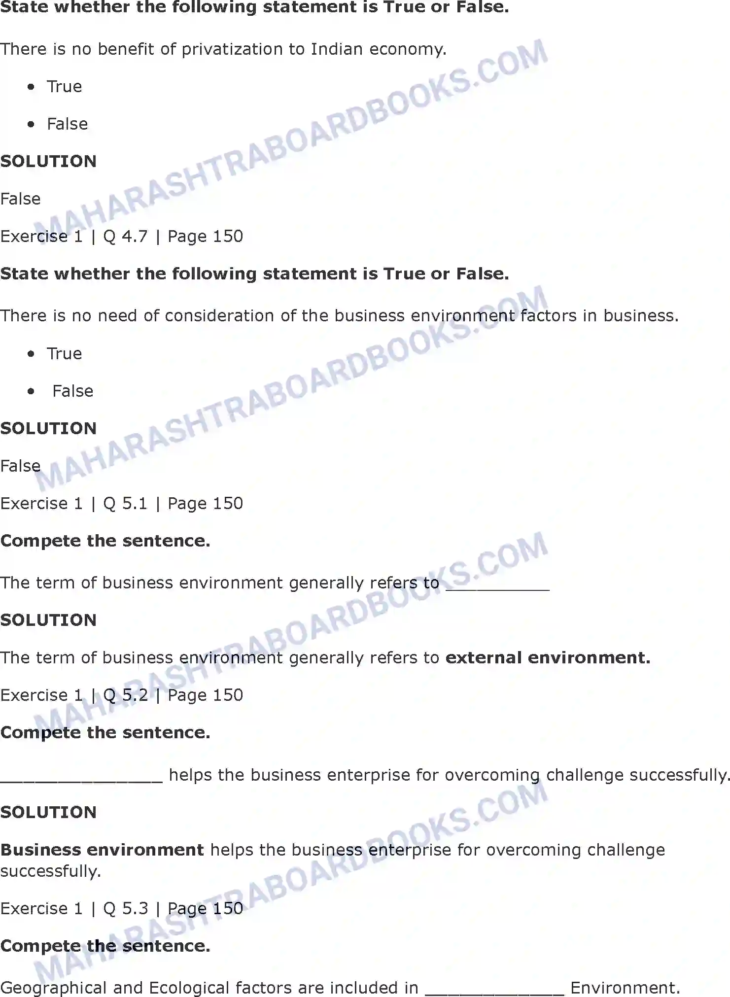 Maharashtra Board Solution class-11 Organisation+of+Commerce+and+Management+(OC) Business Enviroment Image 7