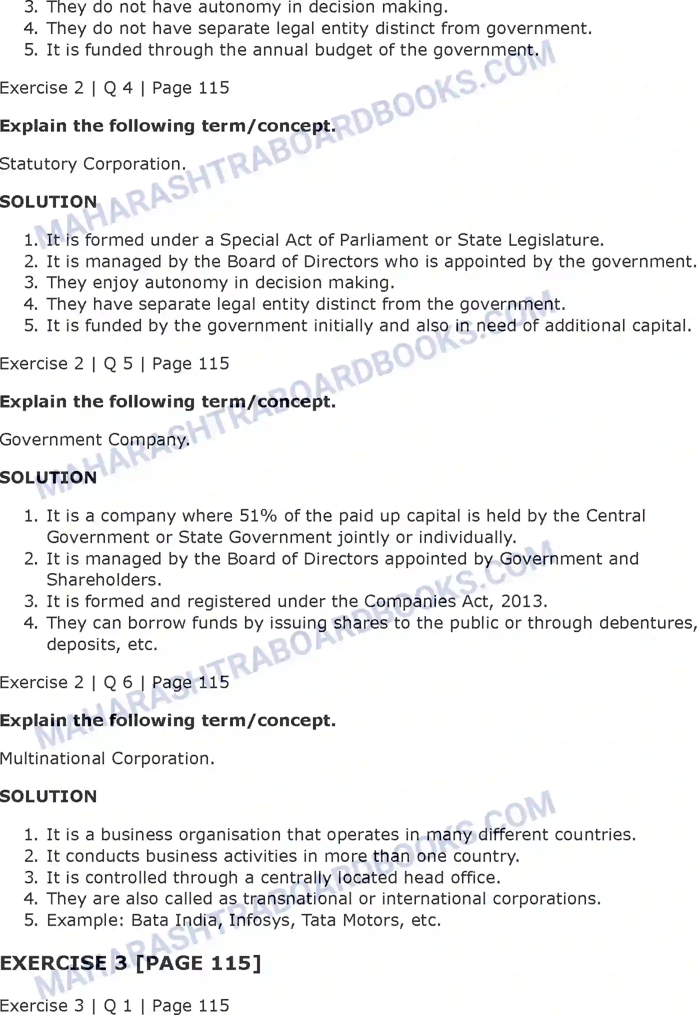 Maharashtra Board Solution class-11 Organisation+of+Commerce+and+Management+(OC) Forms of Business Organisation - 2 Image 15