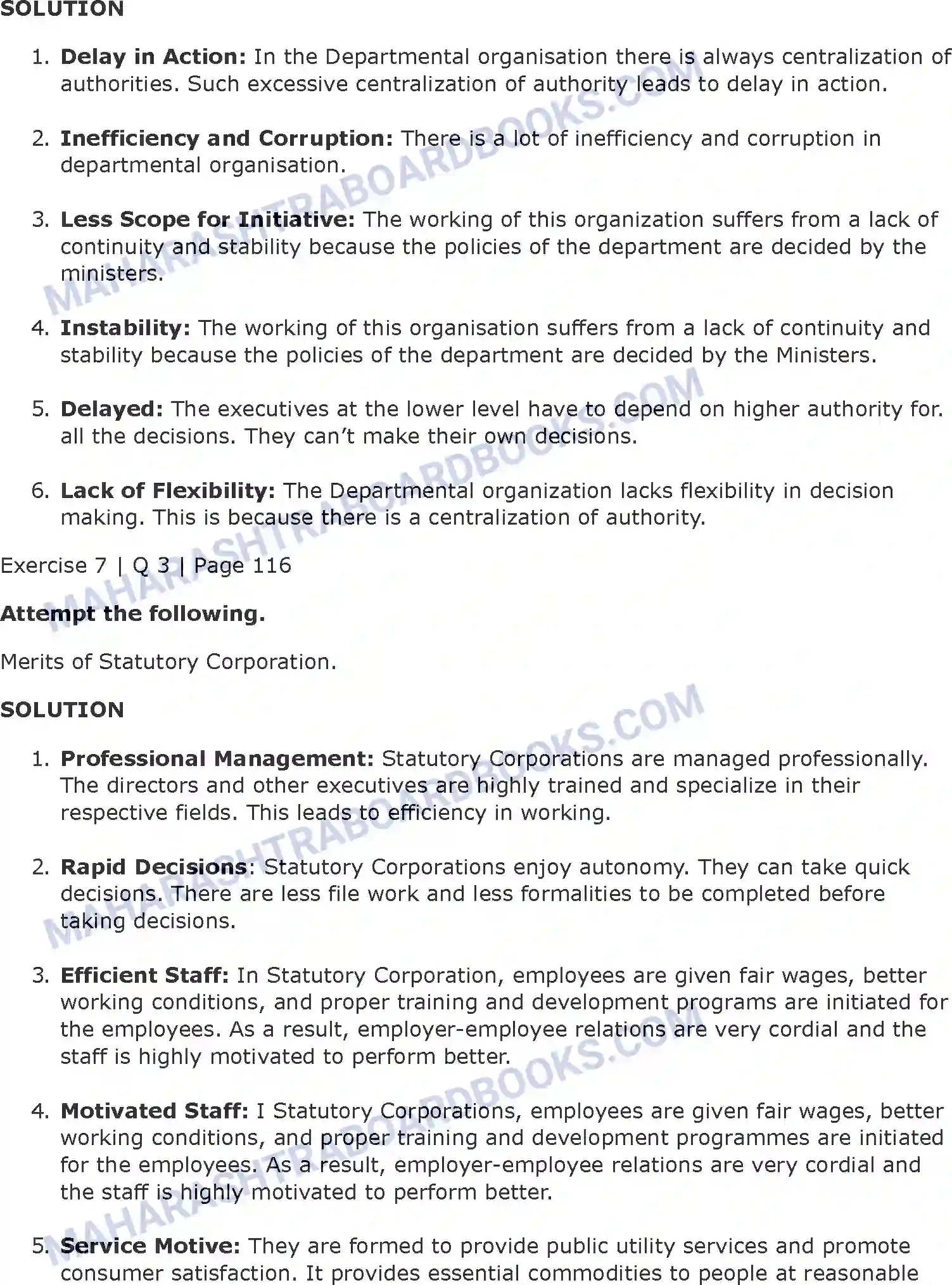 Maharashtra Board Solution class-11 Organisation+of+Commerce+and+Management+(OC) Forms of Business Organisation - 2 Image 30