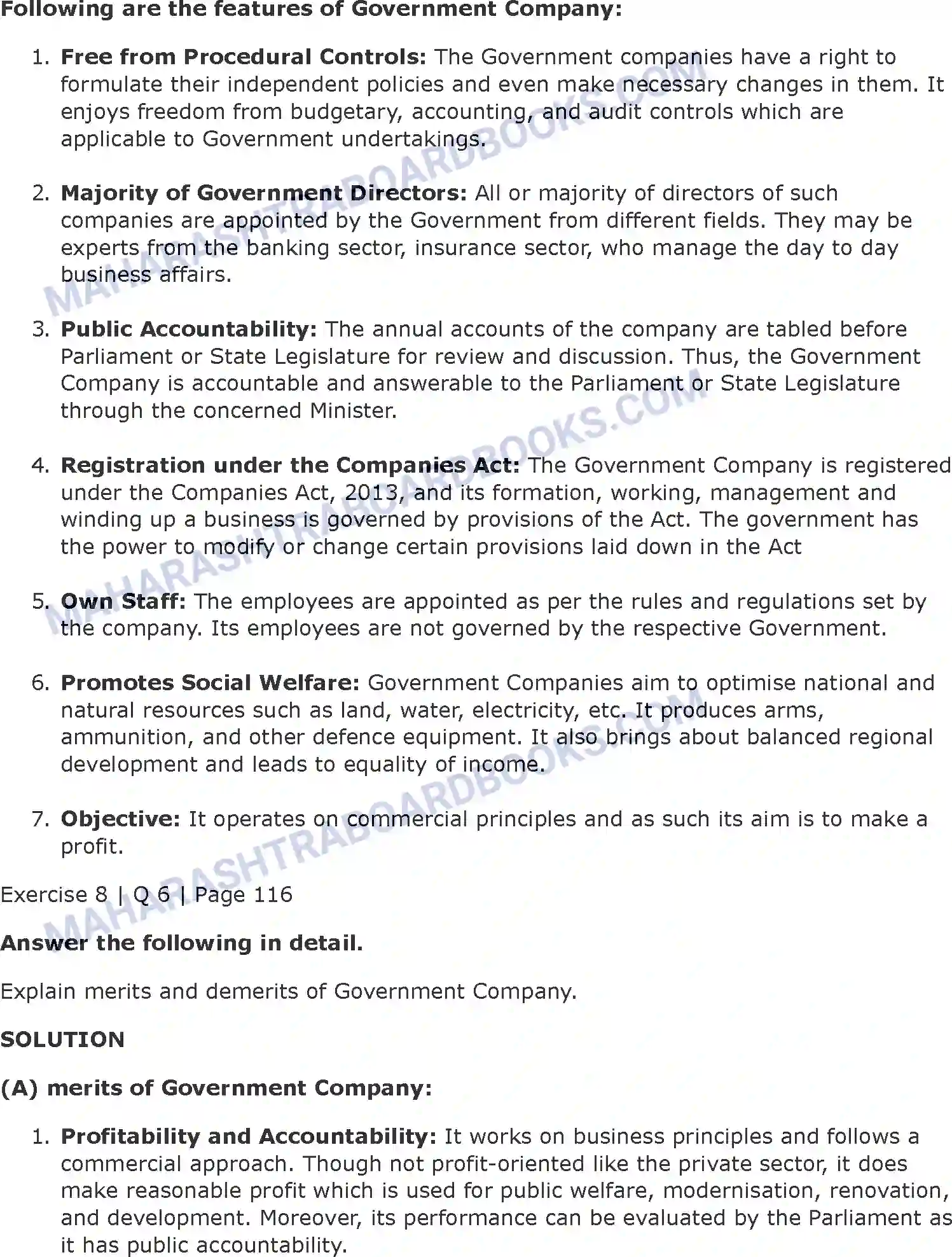 Maharashtra Board Solution class-11 Organisation+of+Commerce+and+Management+(OC) Forms of Business Organisation - 2 Image 43