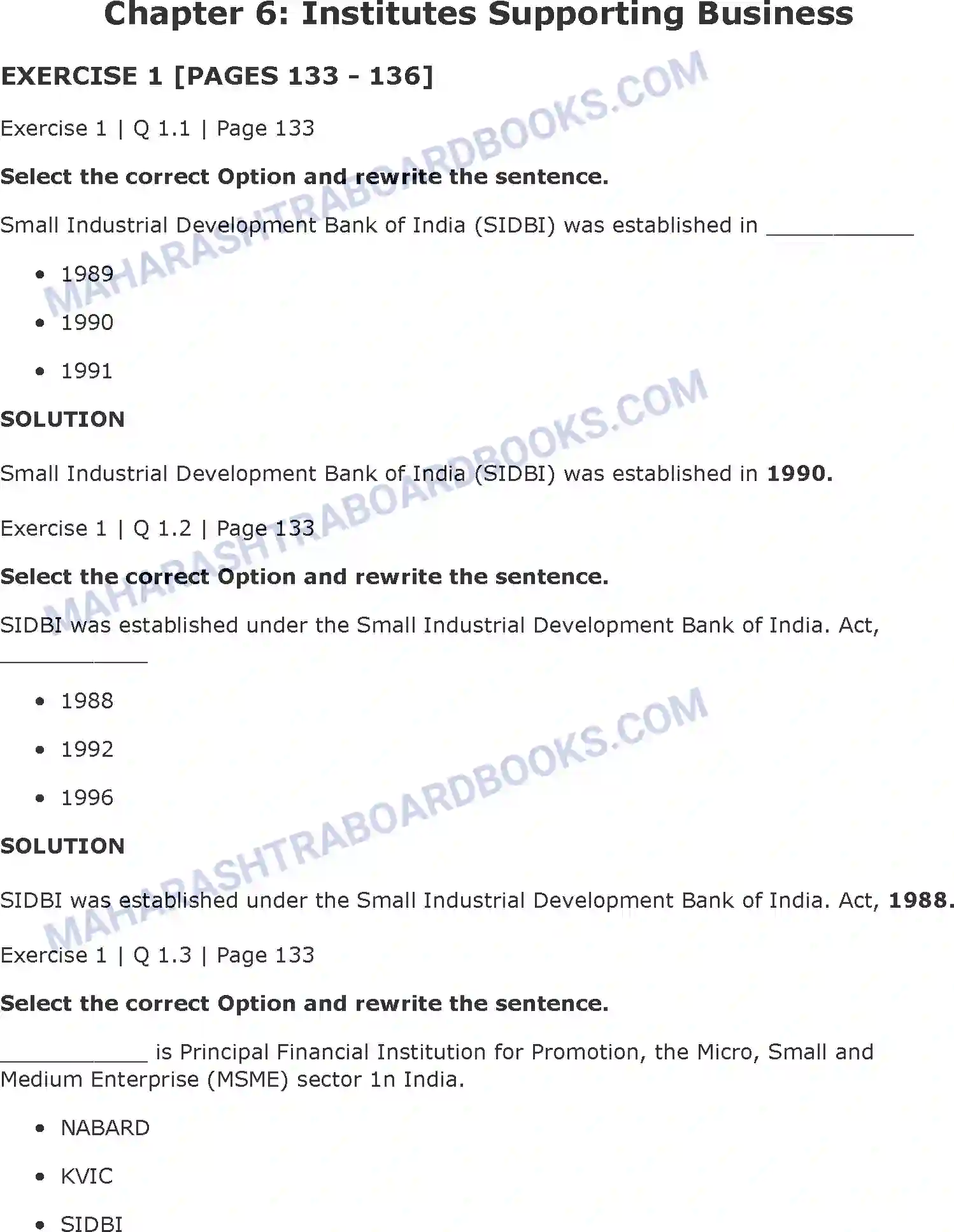 Maharashtra Board Solution class-11 Organisation+of+Commerce+and+Management+(OC) Institutes Supporting Business Image 1