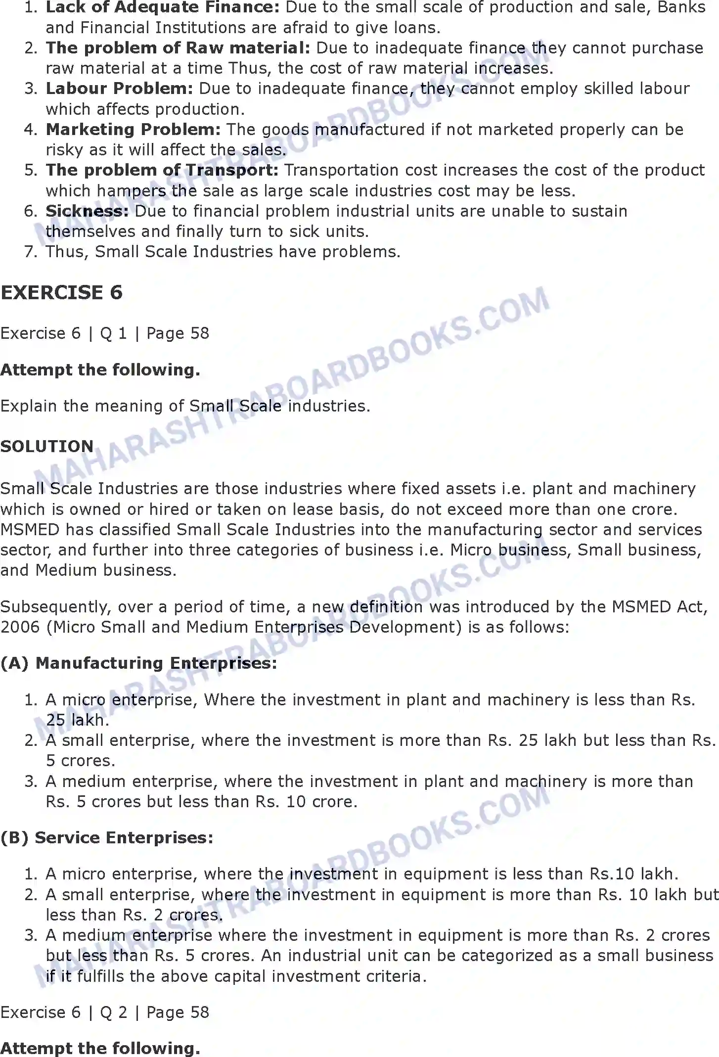 Maharashtra Board Solution class-11 Organisation+of+Commerce+and+Management+(OC) Small Scale Industry and Business Image 16