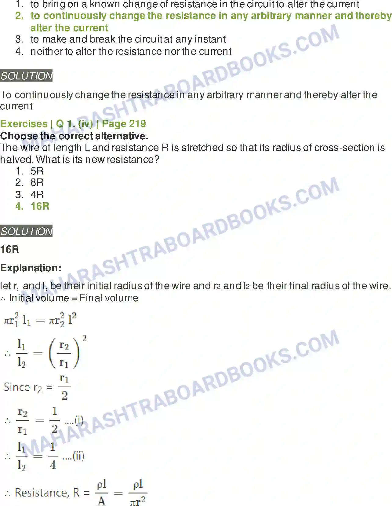 Maharashtra Board Solution Class-11 Physics Electric Current Through Conductors Image 2