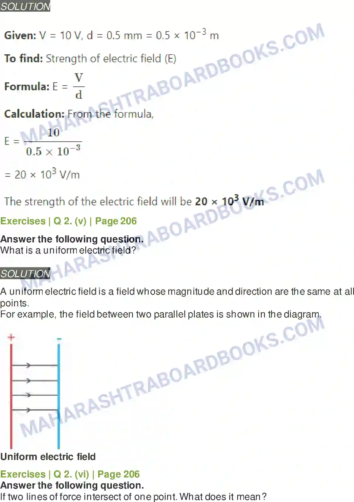 Maharashtra Board Solution Class-11 Physics Electrostatics Image 5