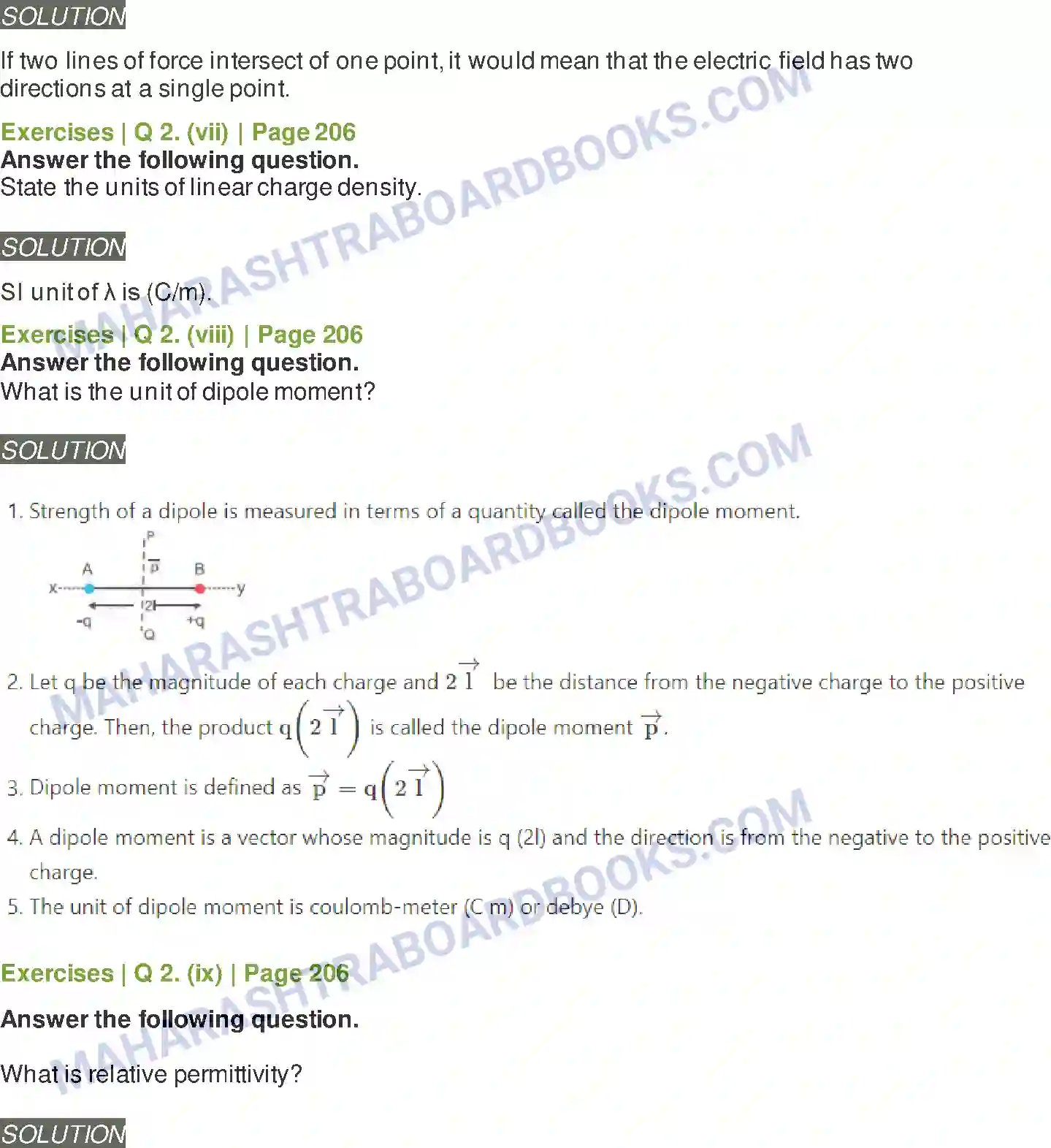 Maharashtra Board Solution Class-11 Physics Electrostatics Image 6