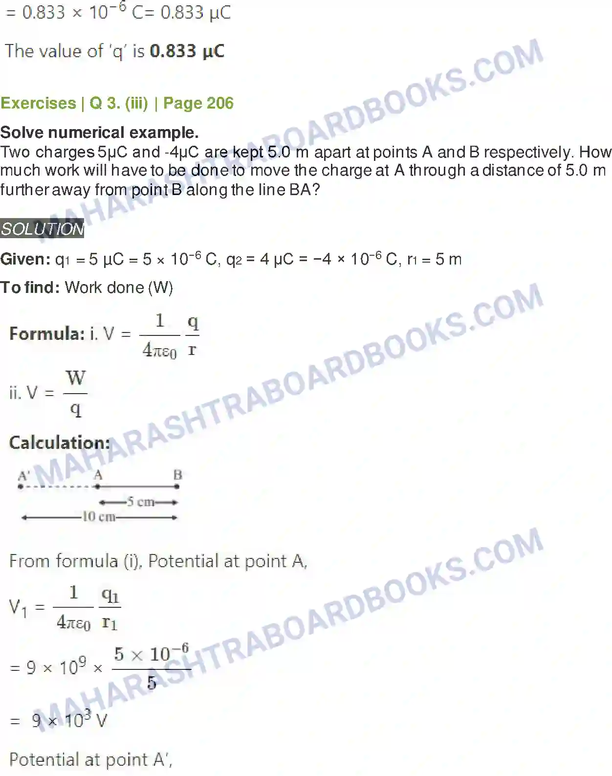 Maharashtra Board Solution Class-11 Physics Electrostatics Image 9