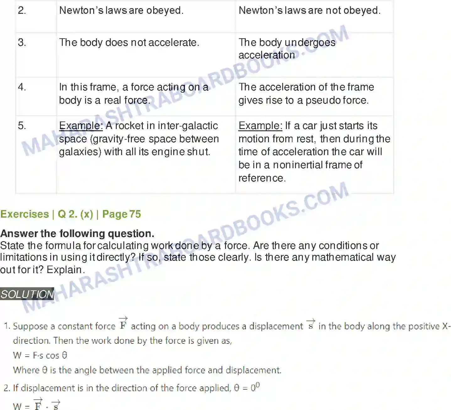 Maharashtra Board Solution Class-11 Physics Laws of Motion Image 10