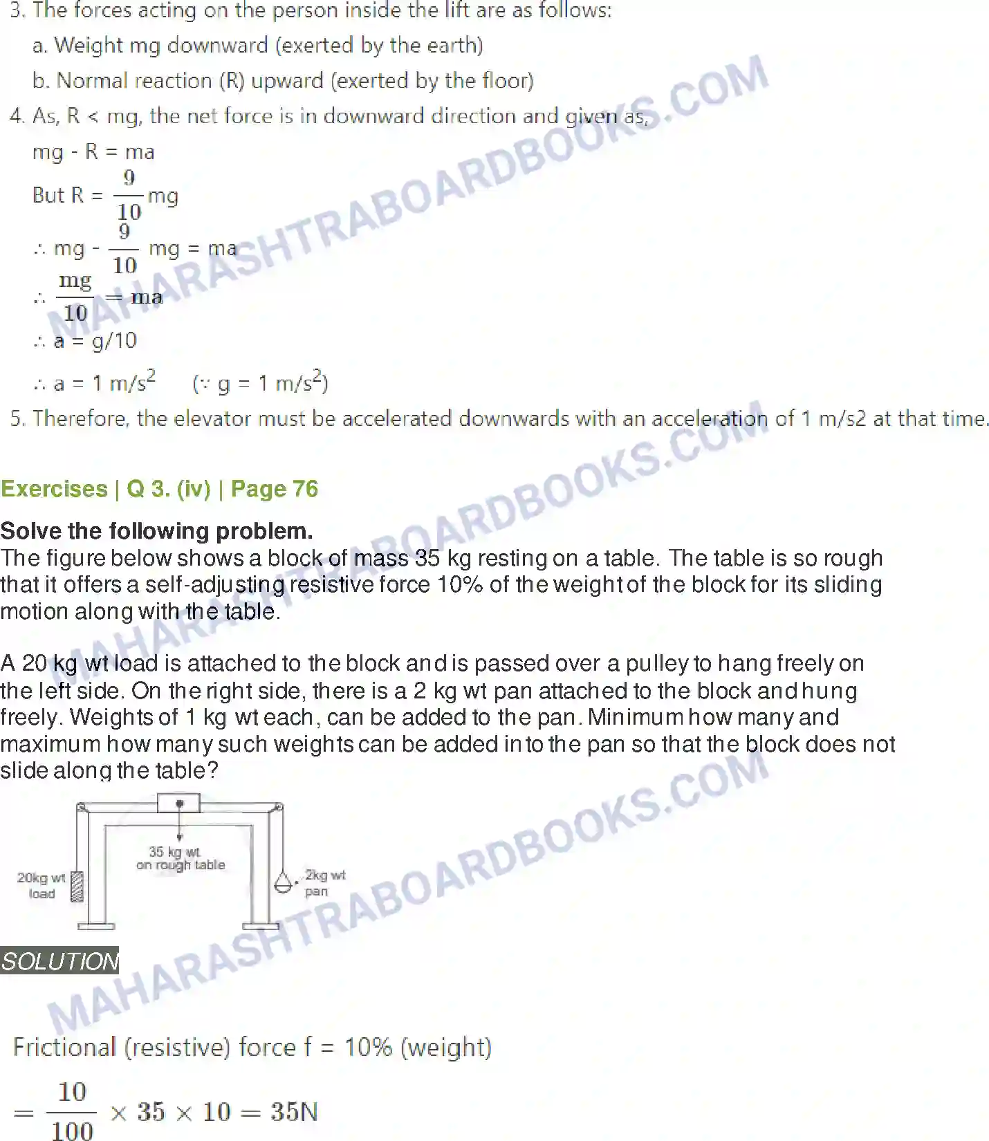 Maharashtra Board Solution Class-11 Physics Laws of Motion Image 23