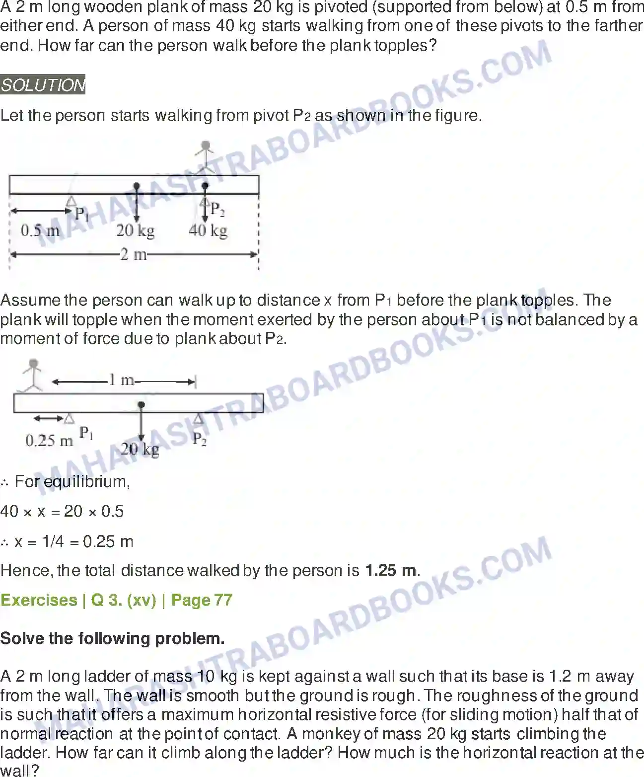 Maharashtra Board Solution Class-11 Physics Laws of Motion Image 36