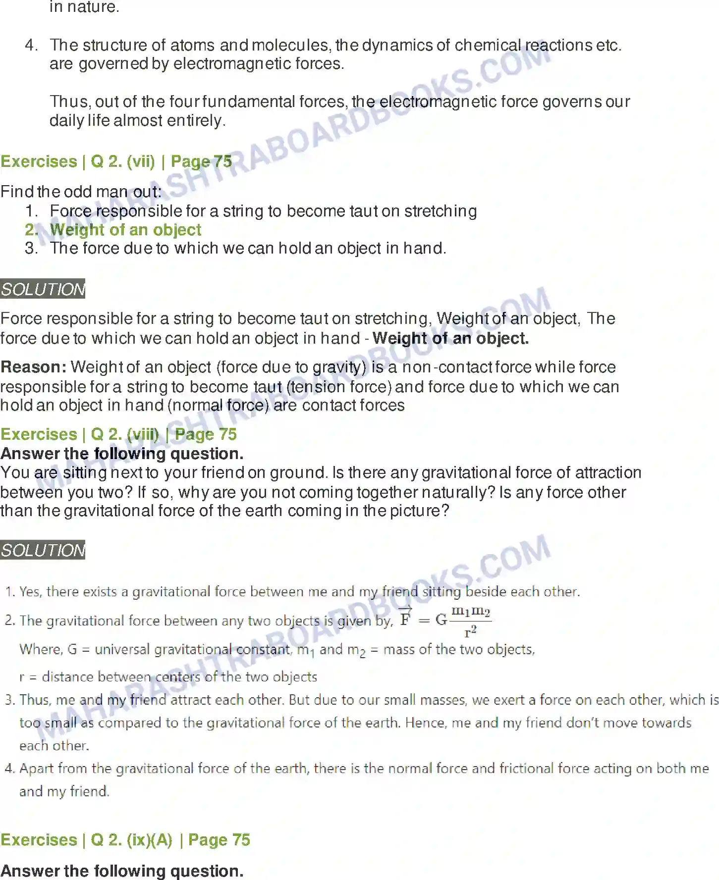 Maharashtra Board Solution Class-11 Physics Laws of Motion Image 7