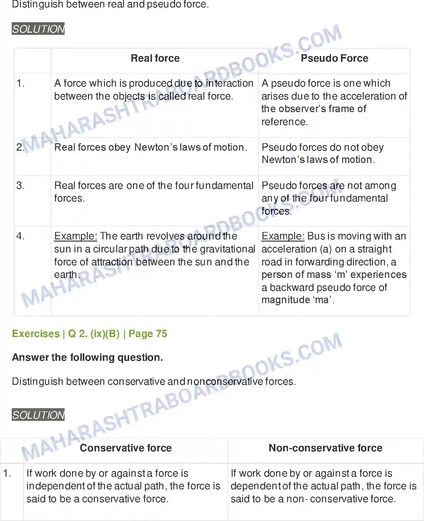 Maharashtra Board Solution Class-11 Physics Laws of Motion Image 8