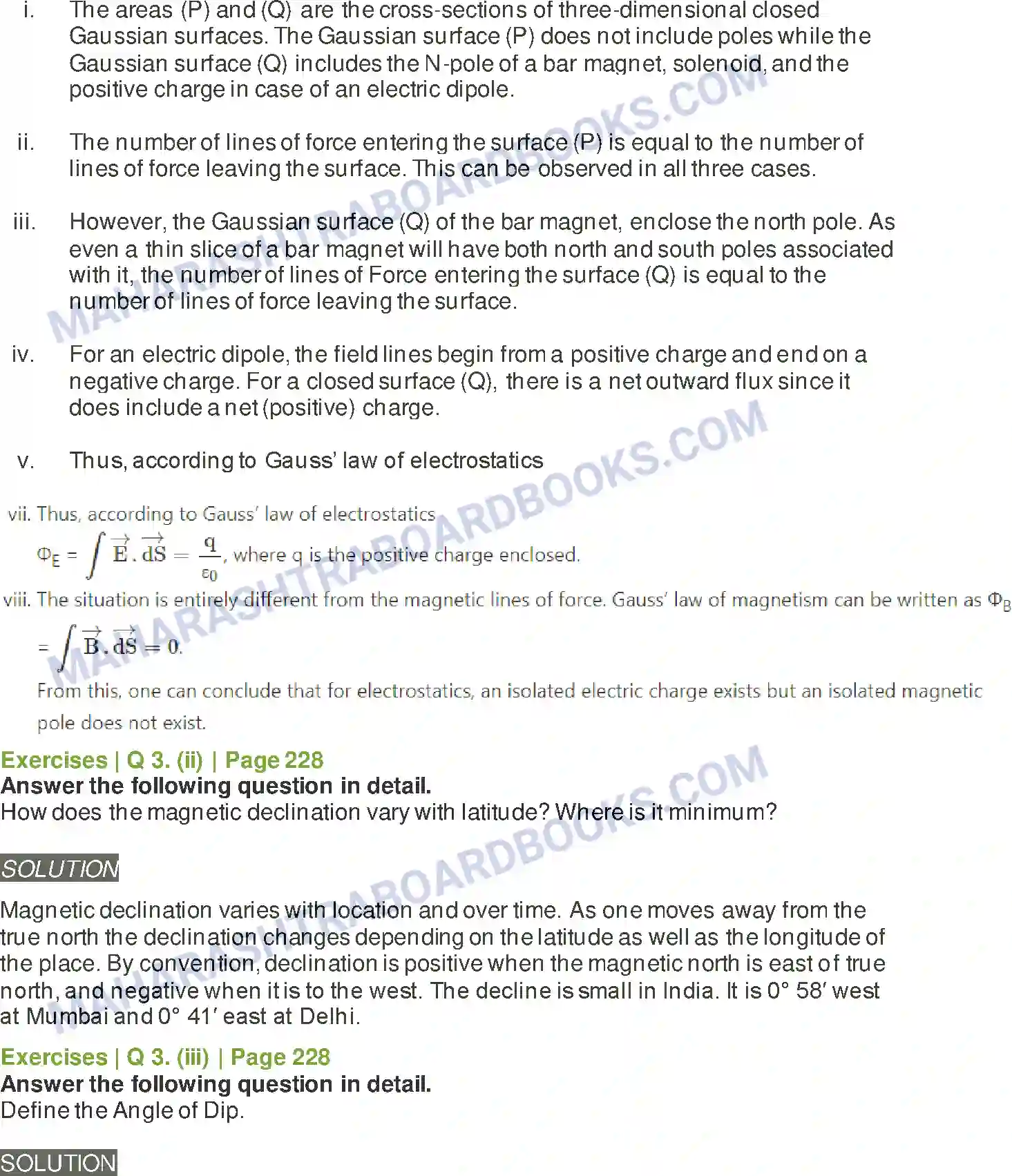 Maharashtra Board Solution Class-11 Physics Magnetism Image 6