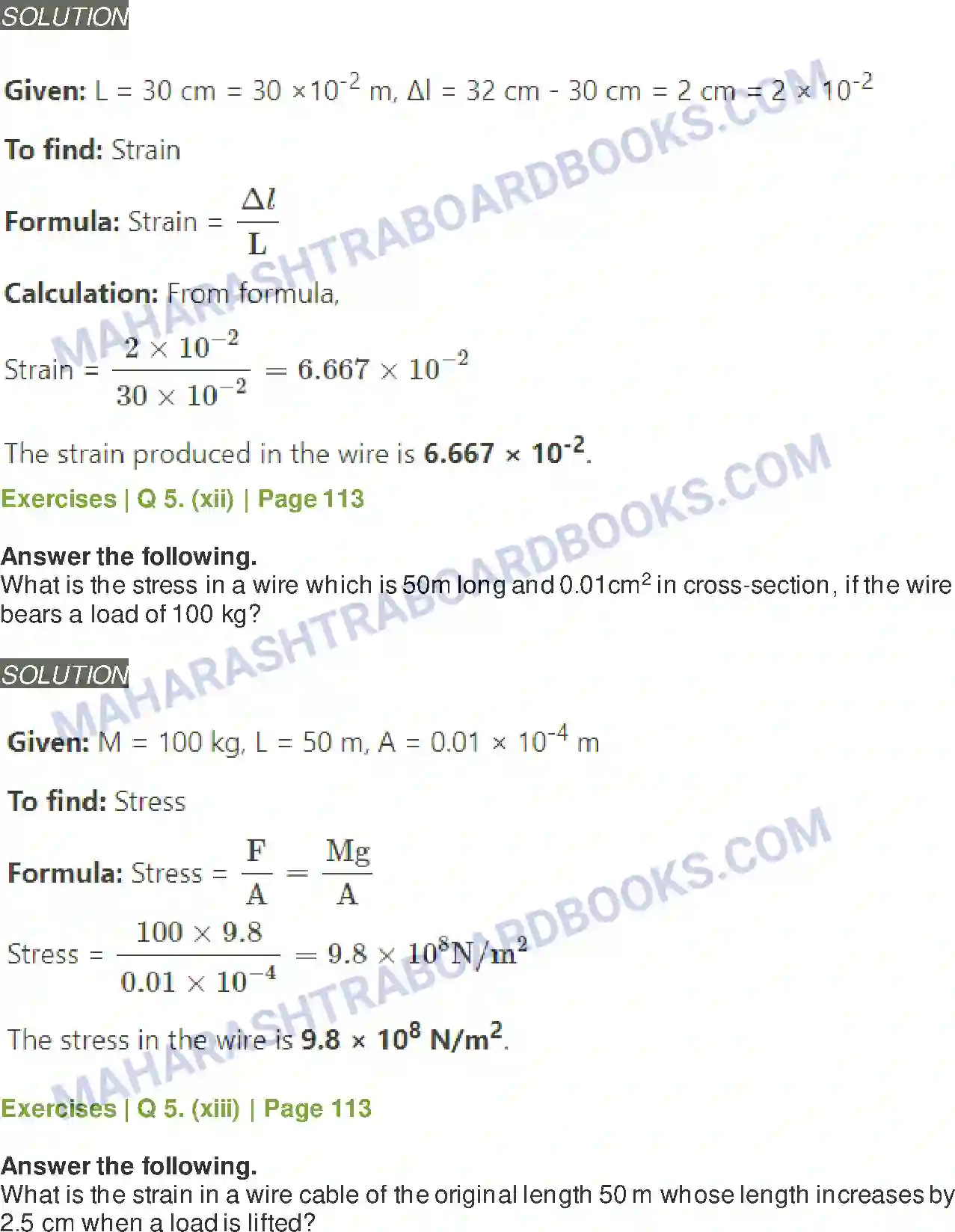 Maharashtra Board Solution class-11 Physics Mechanical Properties of Solids Image 21