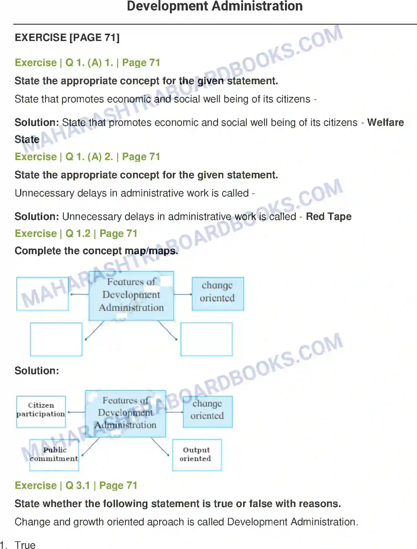 Maharashtra Board Solution class-11 Political+Science Development Administration Image 1