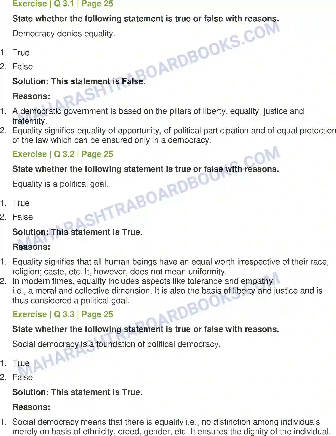 Maharashtra Board Solution class-11 Political+Science Equality and Justice Image 3