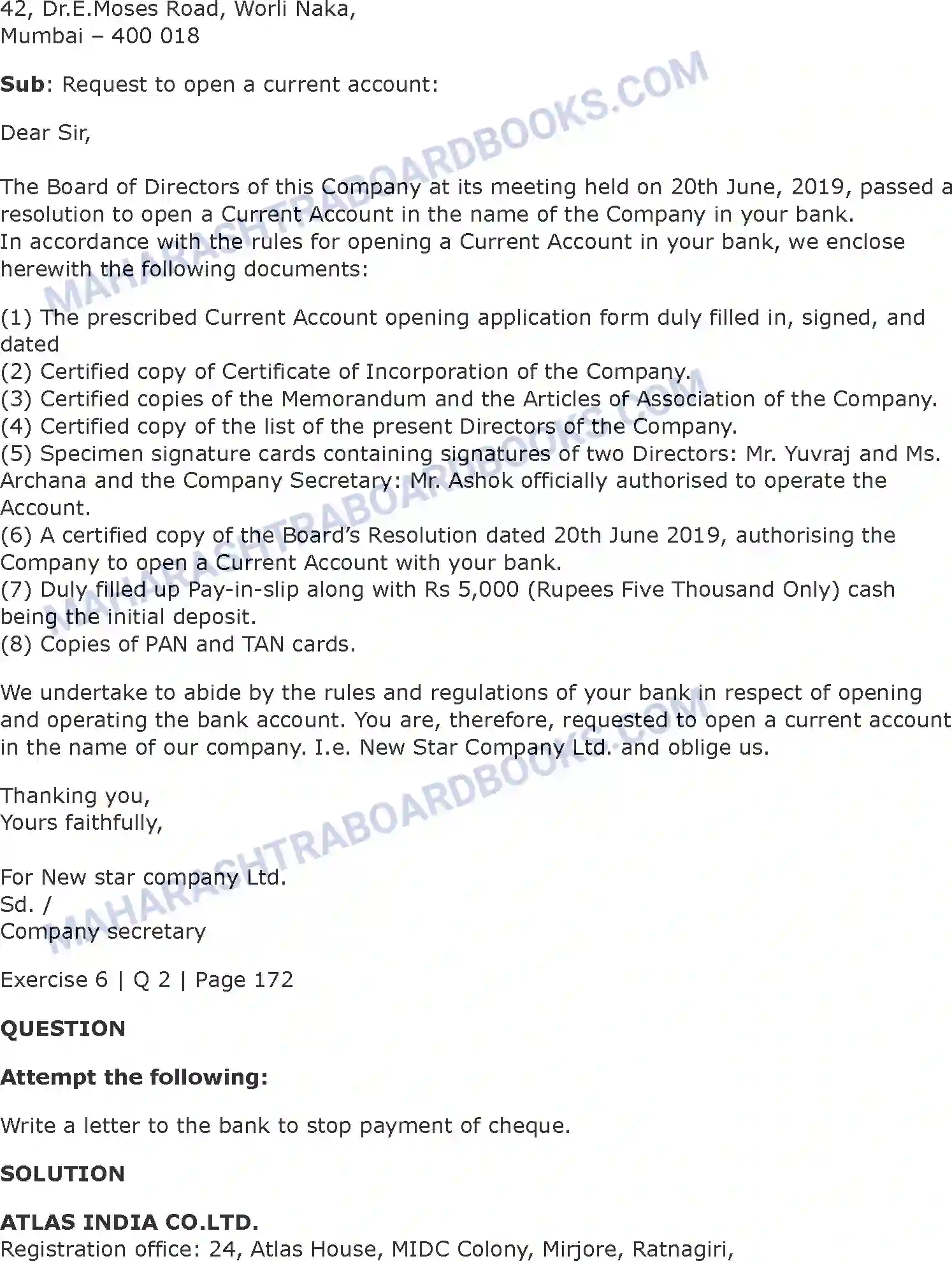 Maharashtra Board Solution Class-11 Secretarial+Practice Correspondence with Banks Image 32