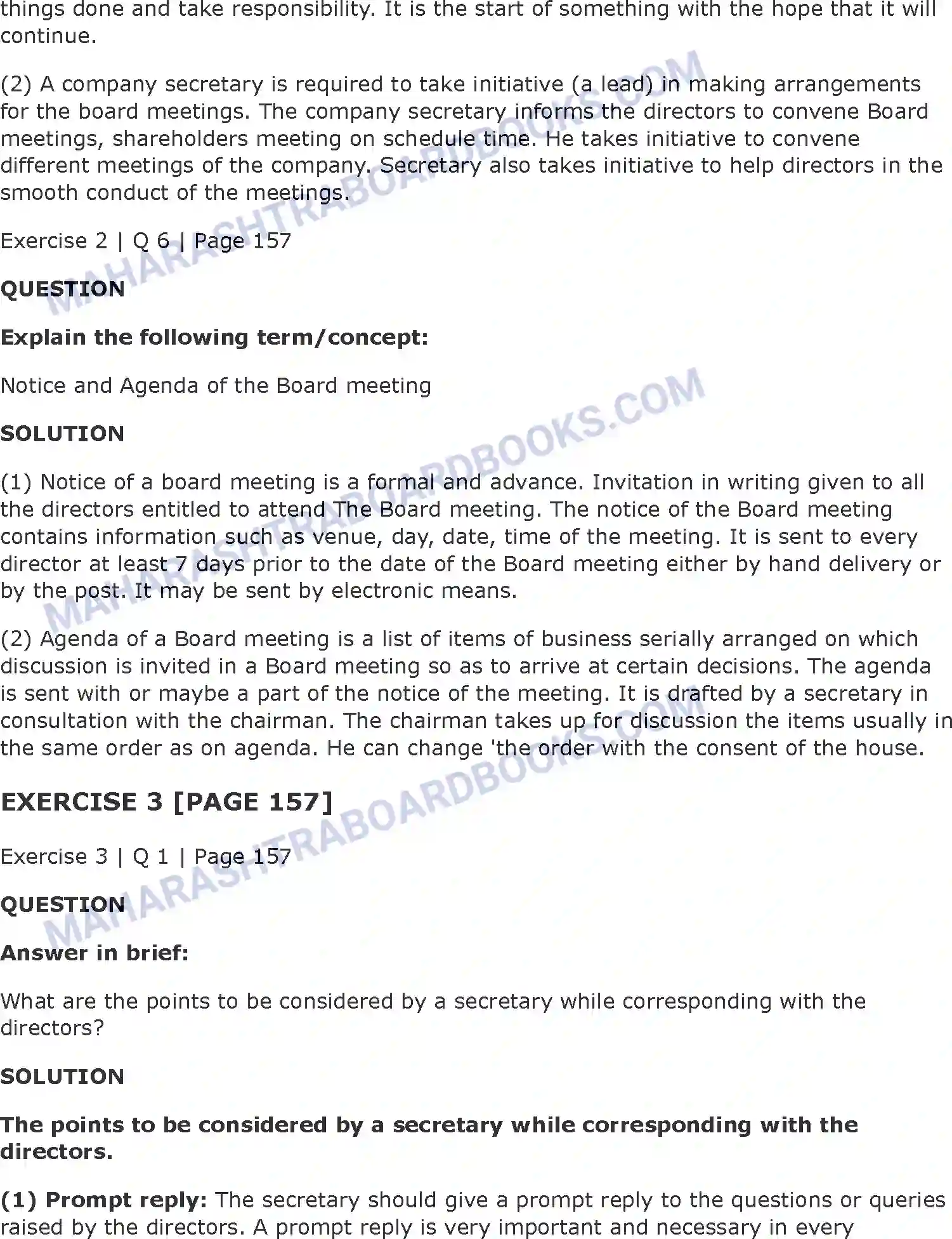 Maharashtra Board Solution class-11 Secretarial+Practice Correspondence with Directors Image 12