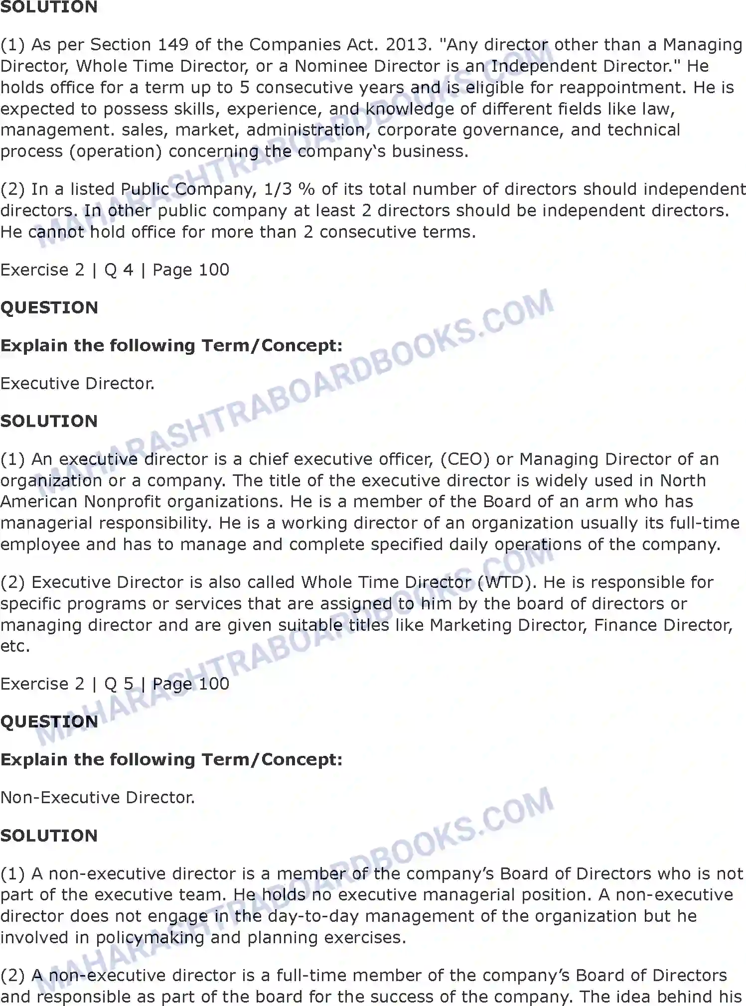 Maharashtra Board Solution Class-11 Secretarial+Practice Directors & Key Managerial Personnel of a Company Image 23