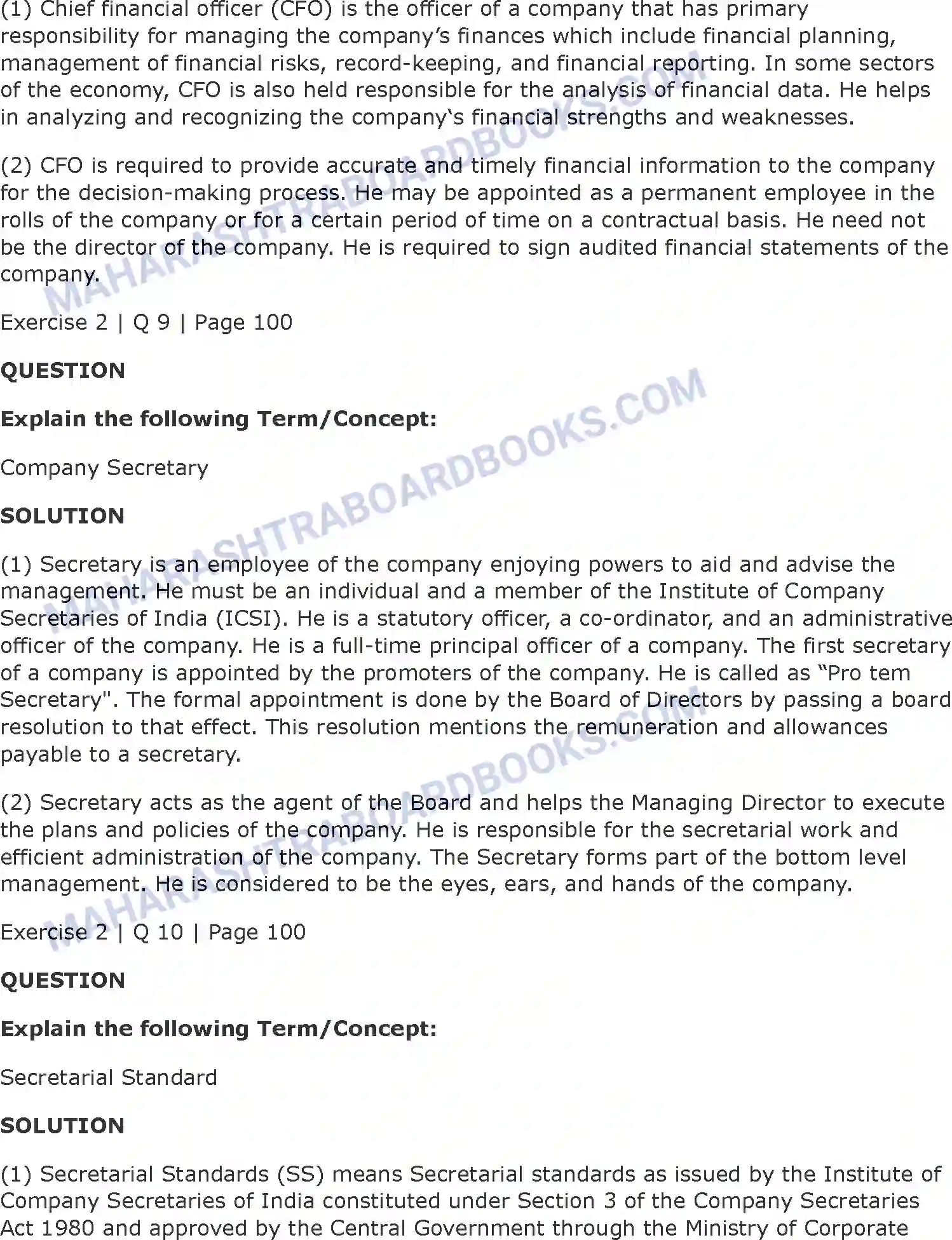 Maharashtra Board Solution Class-11 Secretarial+Practice Directors & Key Managerial Personnel of a Company Image 25
