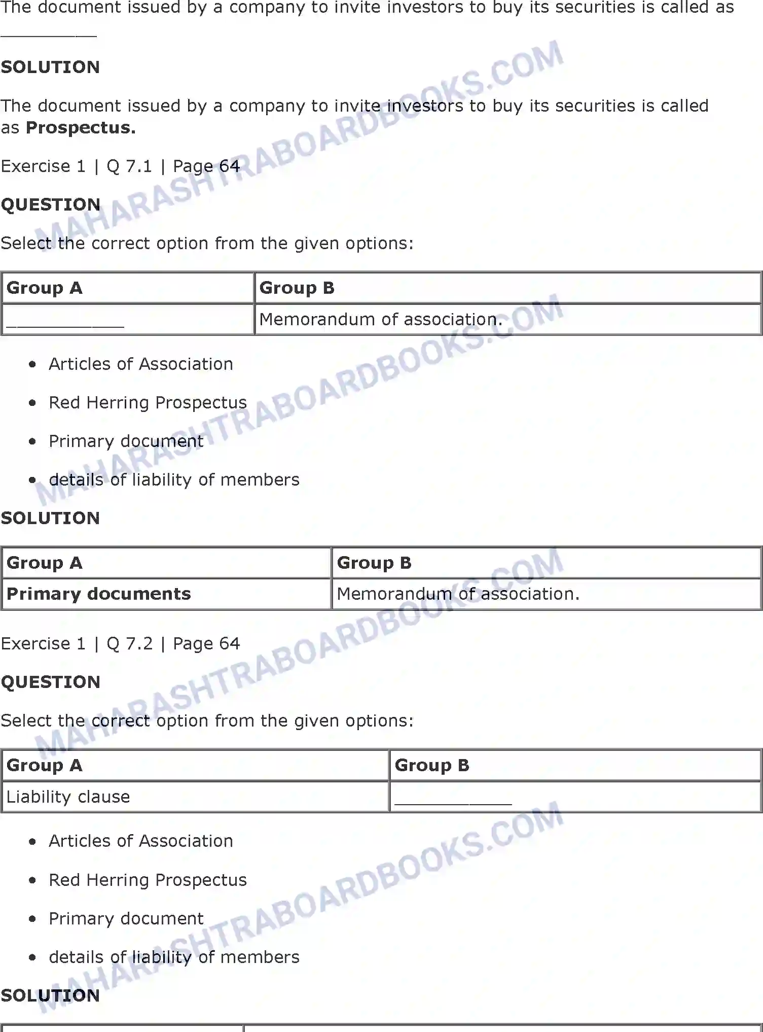 Maharashtra Board Solution class-11 Secretarial+Practice Documents Related to Formation of a Company Image 18