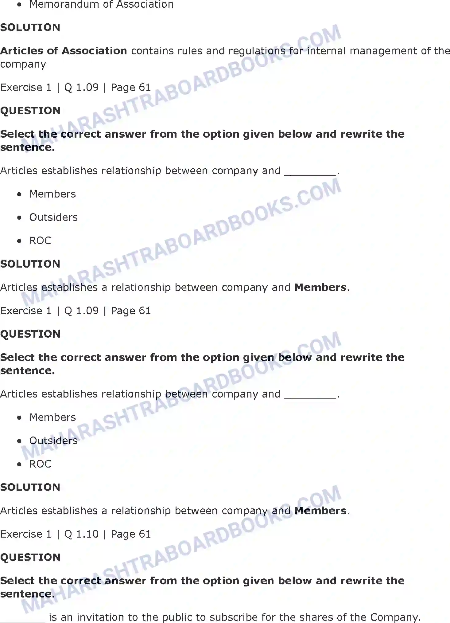 Maharashtra Board Solution class-11 Secretarial+Practice Documents Related to Formation of a Company Image 4