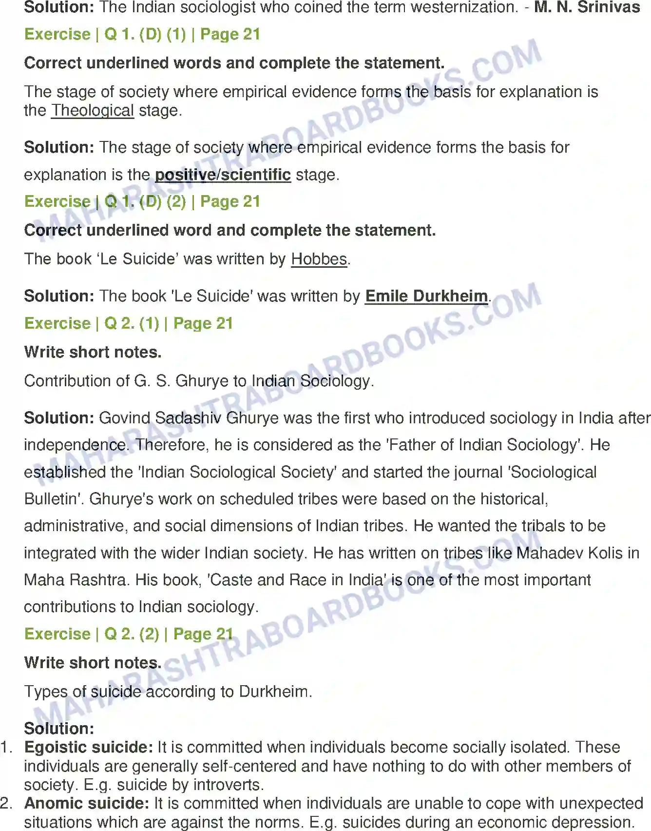 Maharashtra Board Solution Class-11 Sociology Contribution of Western and Indian Sociologists Image 3