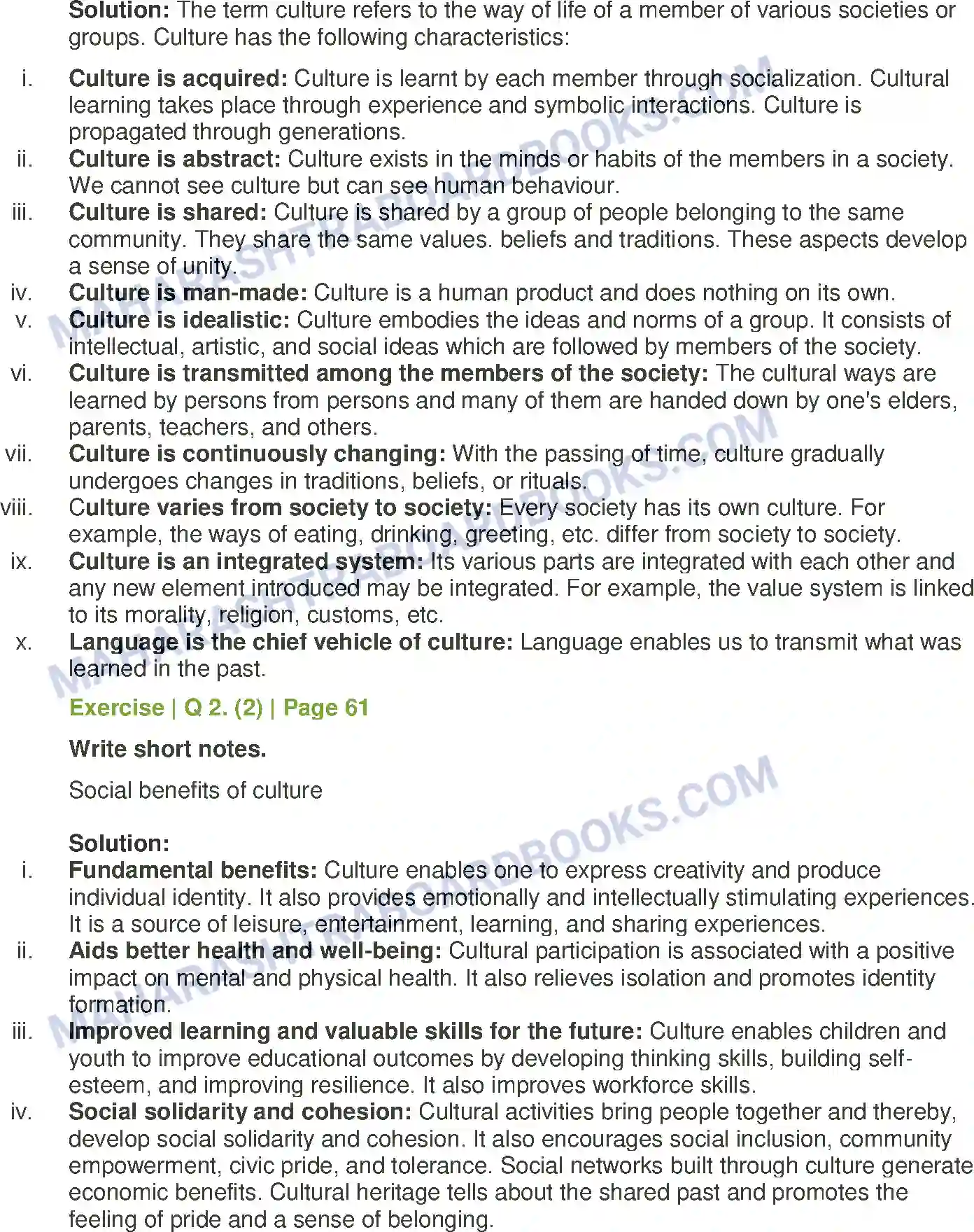 Maharashtra Board Solution Class-11 Sociology Culture Image 3