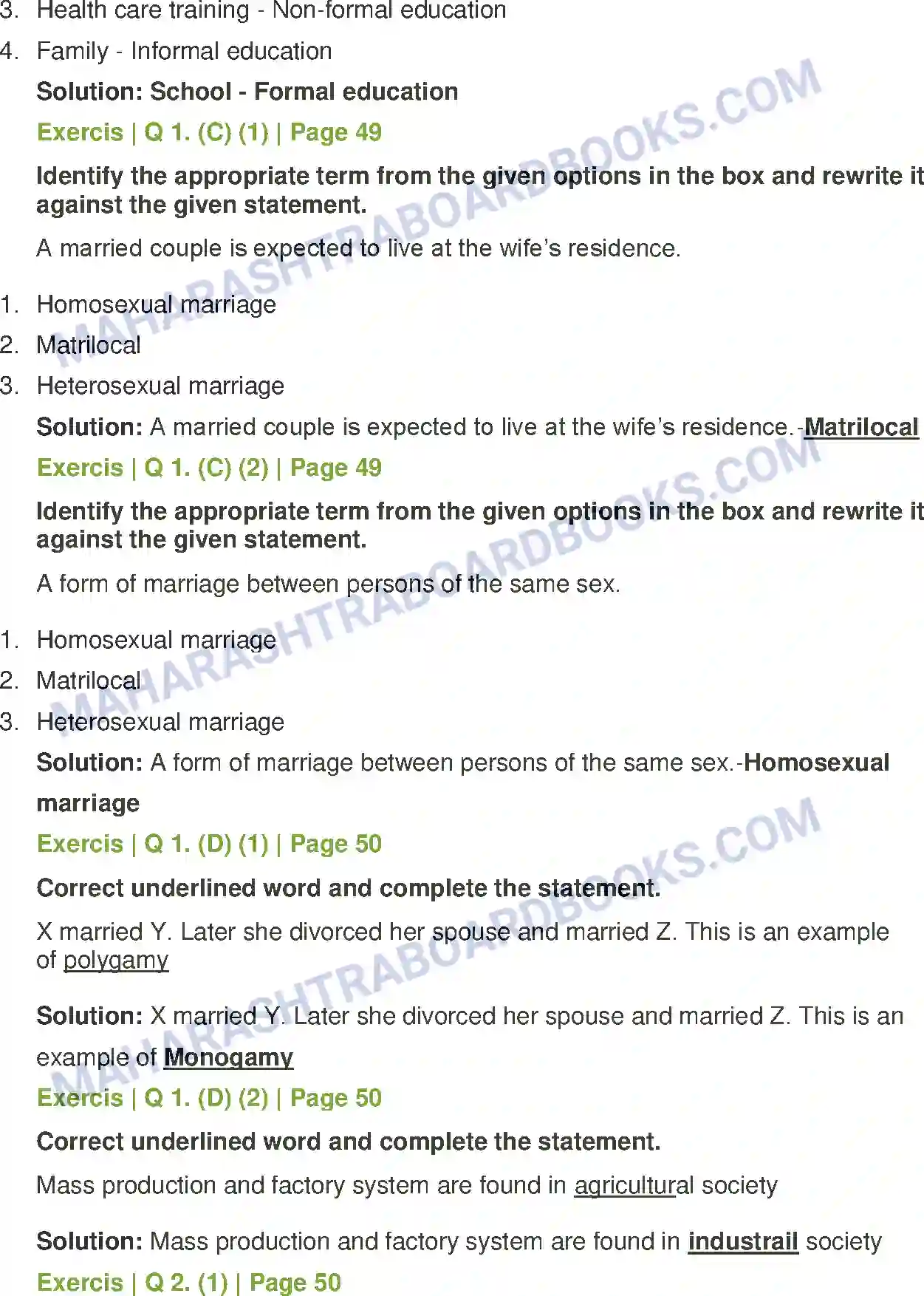 Maharashtra Board Solution Class-11 Sociology Social Institutions Image 2