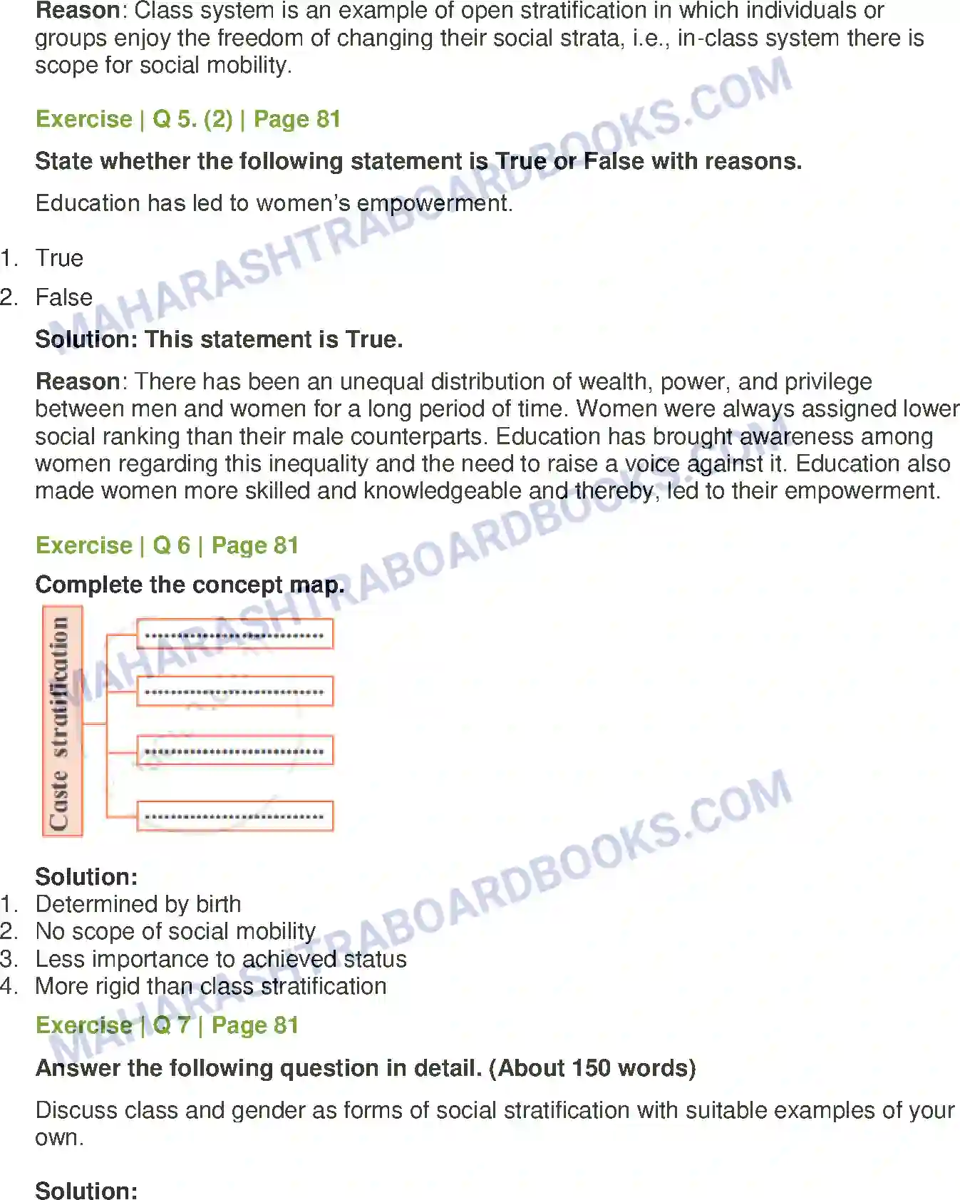Maharashtra Board Solution Class-11 Sociology Social Stratification Image 6