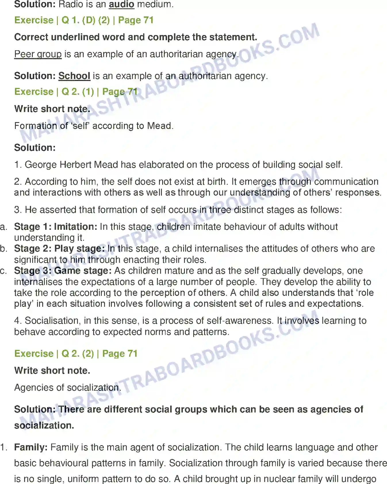 Maharashtra Board Solution Class-11 Sociology Socialization Image 3