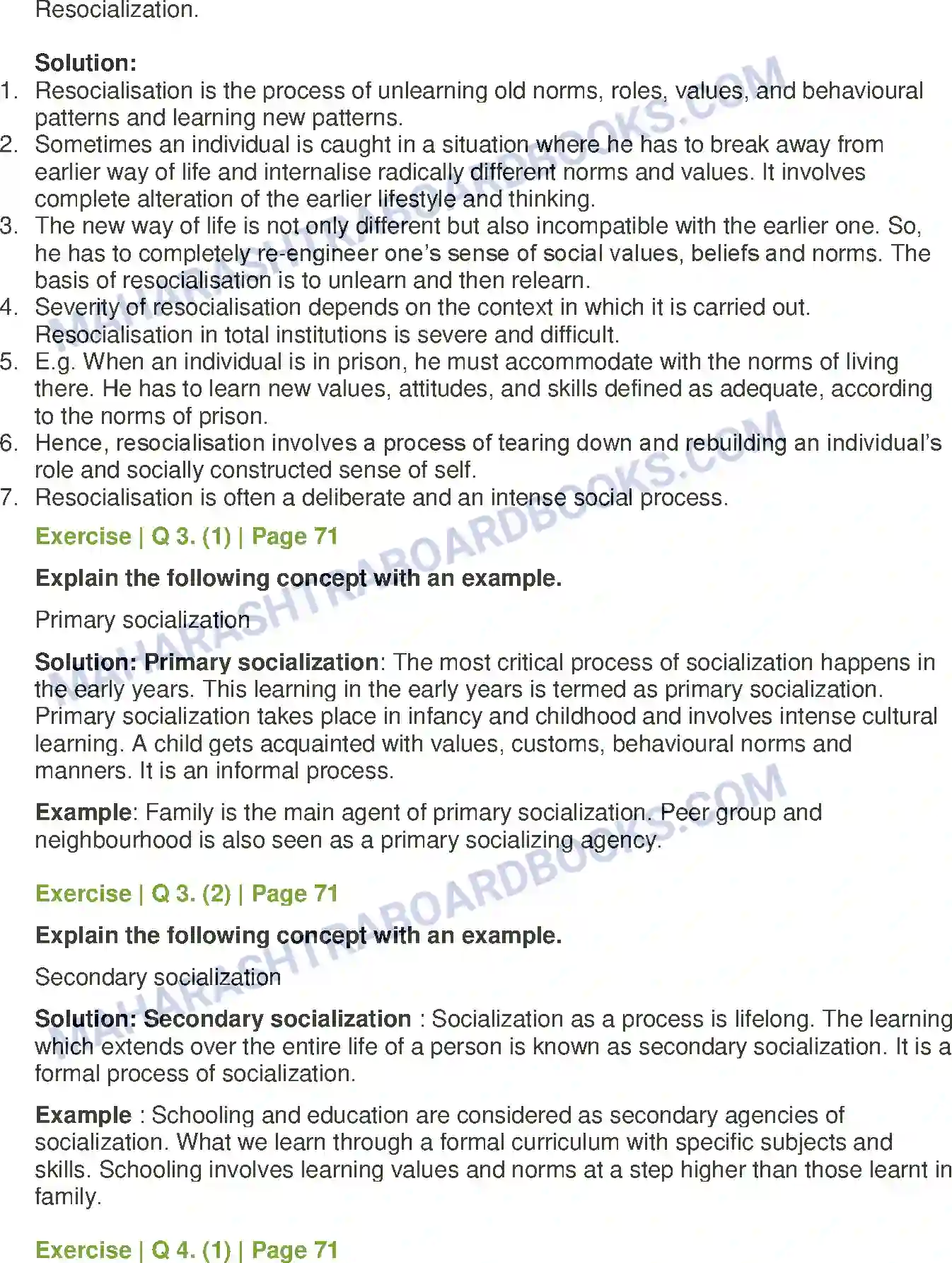 Maharashtra Board Solution Class-11 Sociology Socialization Image 5