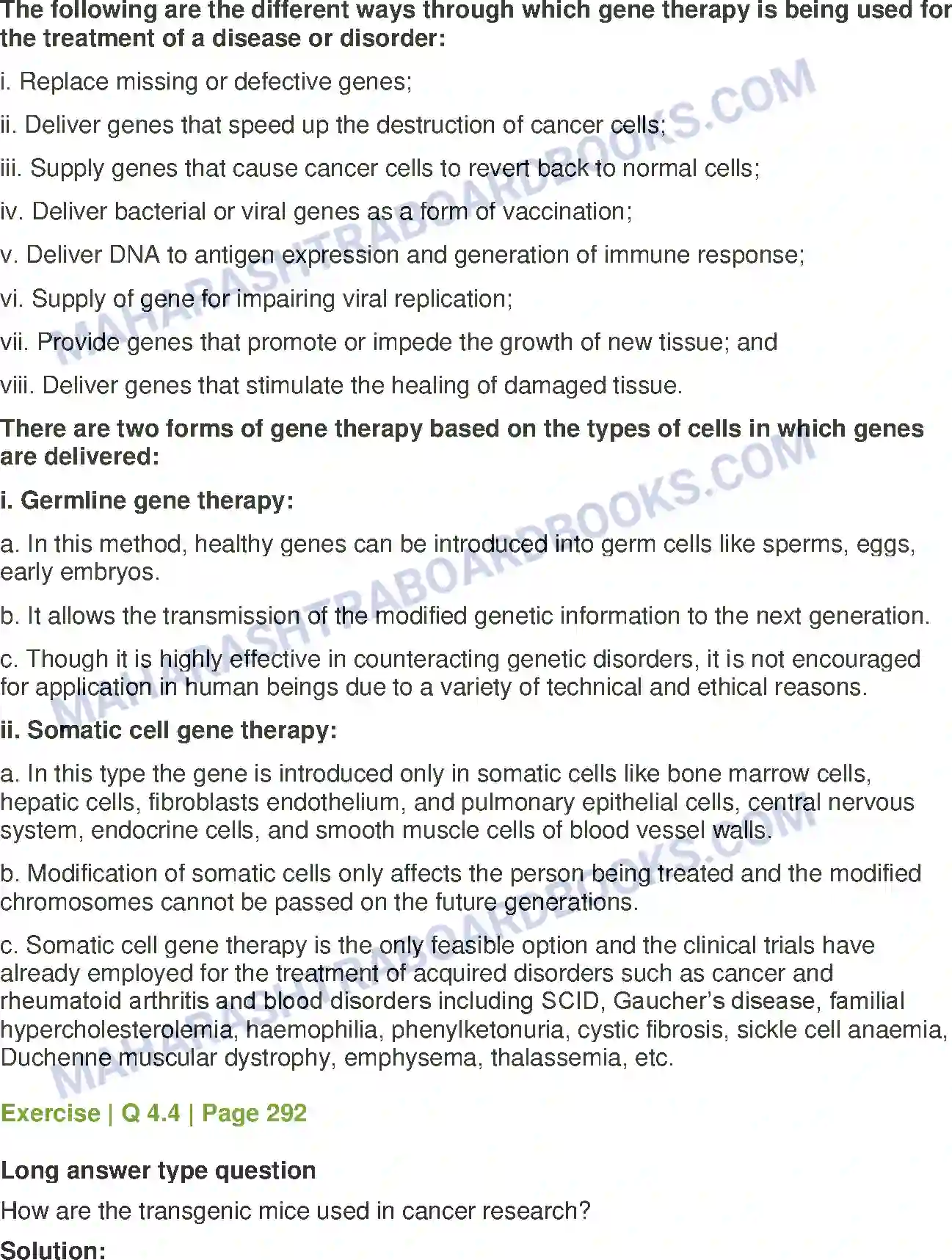 Maharashtra Board Solution Class-12 Biology Biotechnology Image 13