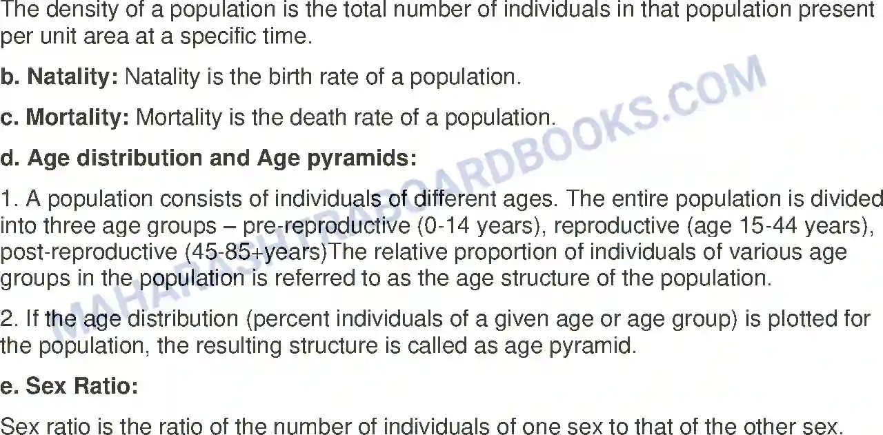 Maharashtra Board Solution Class-12 Biology Organisms and Populations Image 11