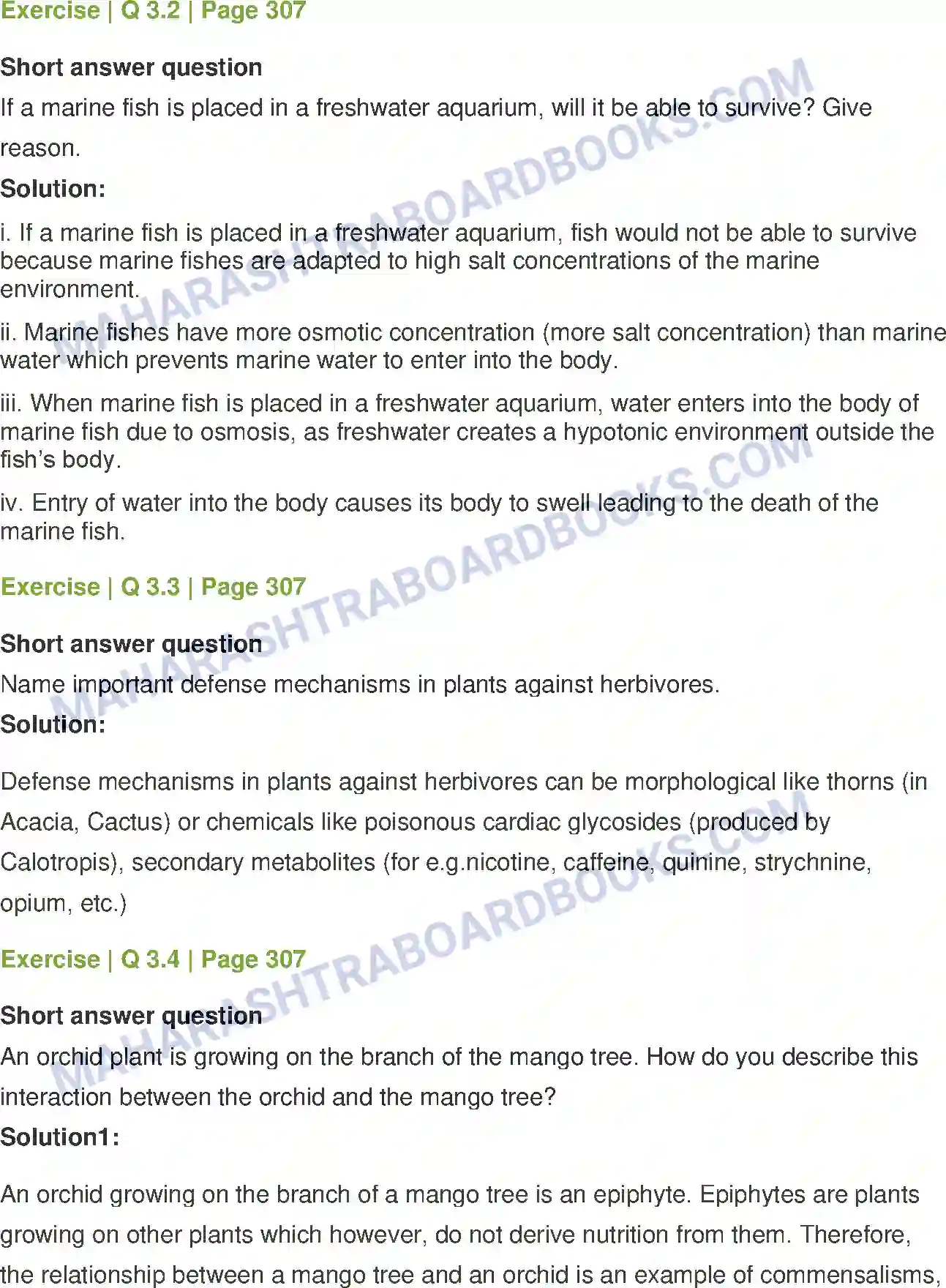 Maharashtra Board Solution Class-12 Biology Organisms and Populations Image 5