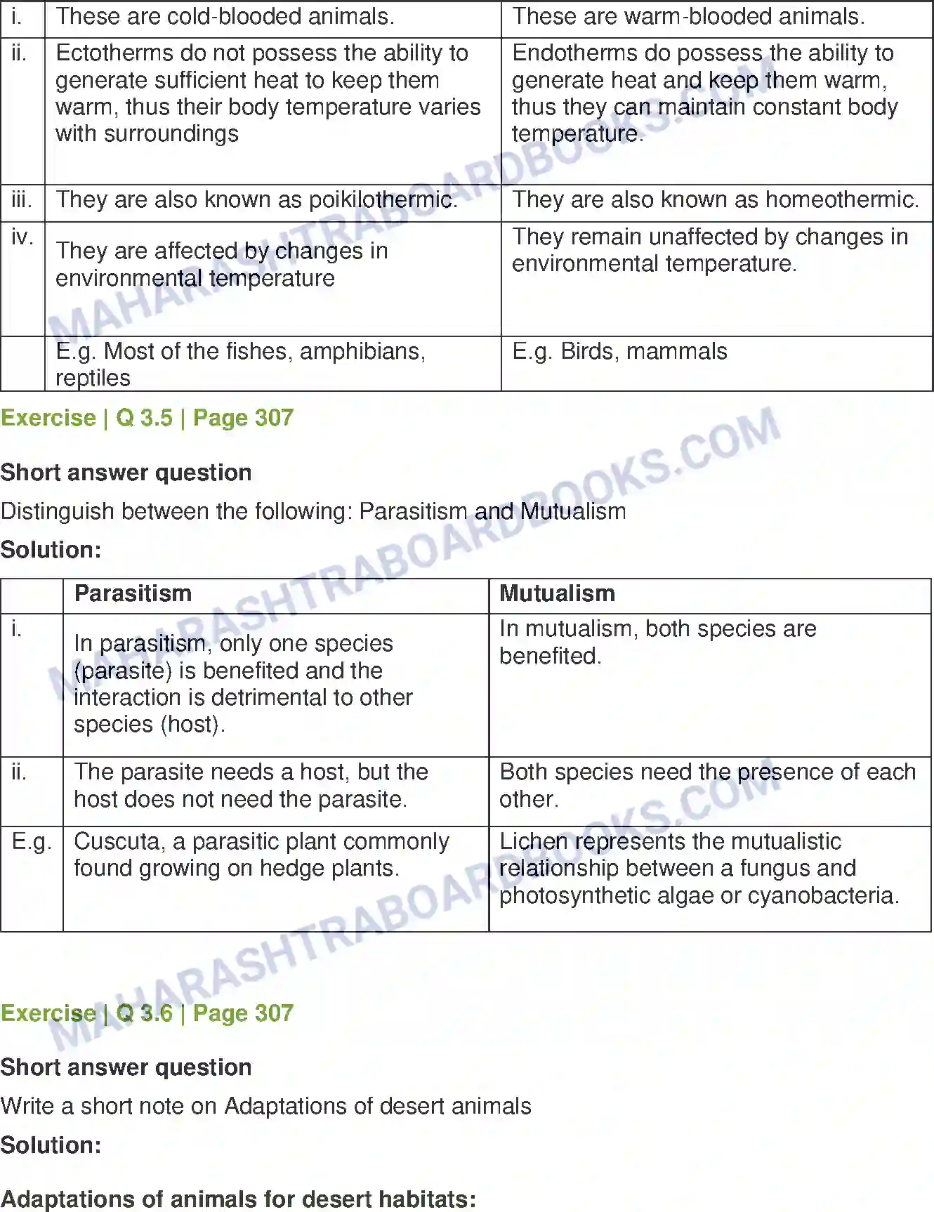 Maharashtra Board Solution Class-12 Biology Organisms and Populations Image 7