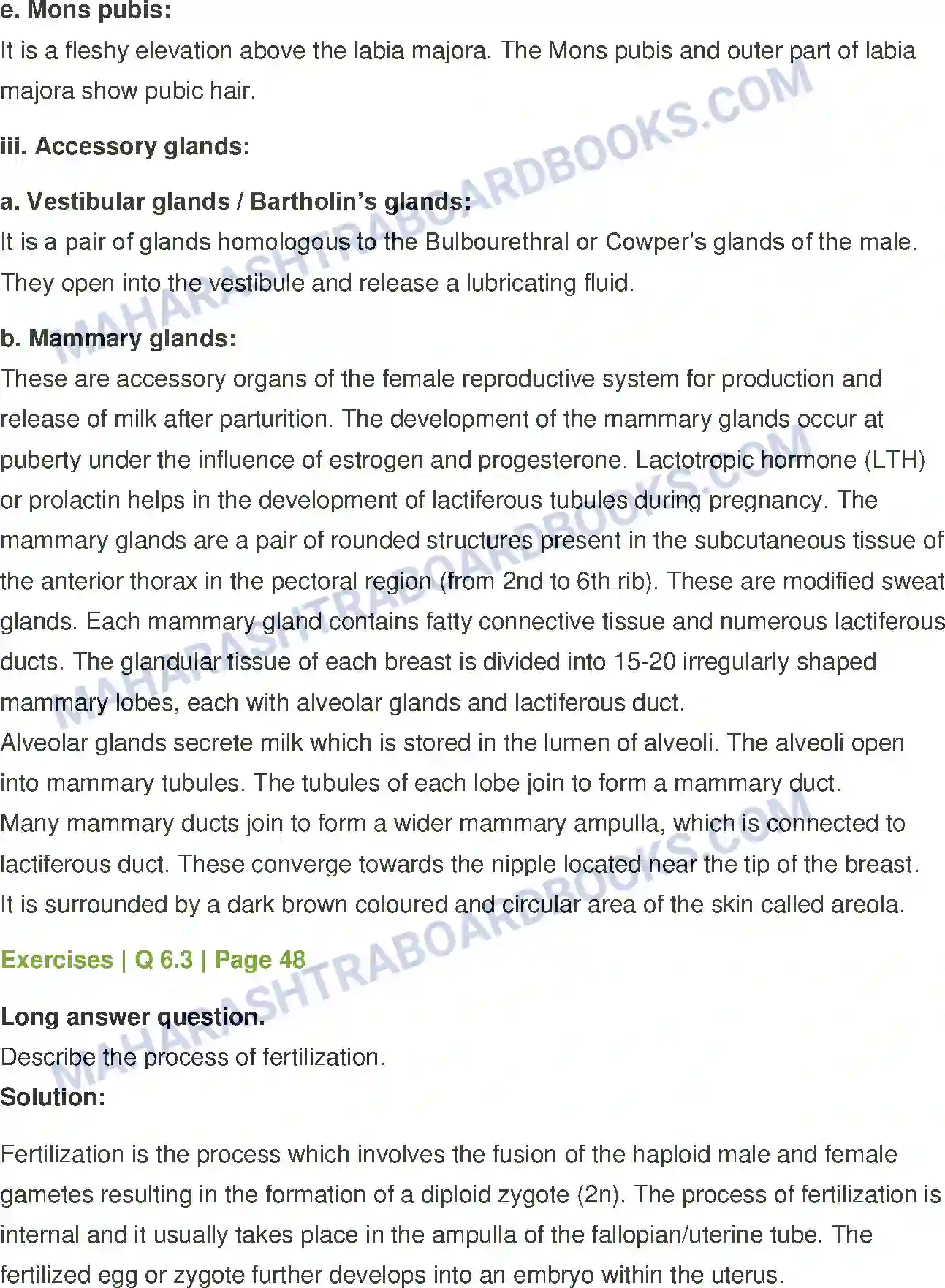 Maharashtra Board Solution Class-12 Biology Reproduction in Lower and Higher Animals Image 27