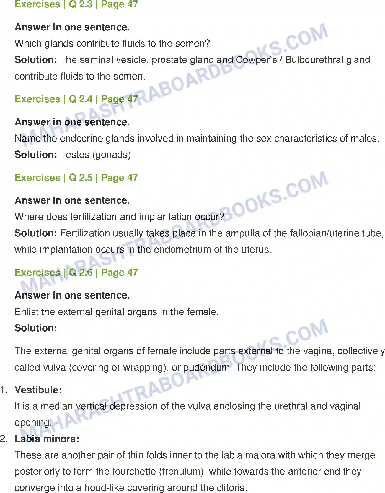 Maharashtra Board Solution Class-12 Biology Reproduction in Lower and Higher Animals Image 4