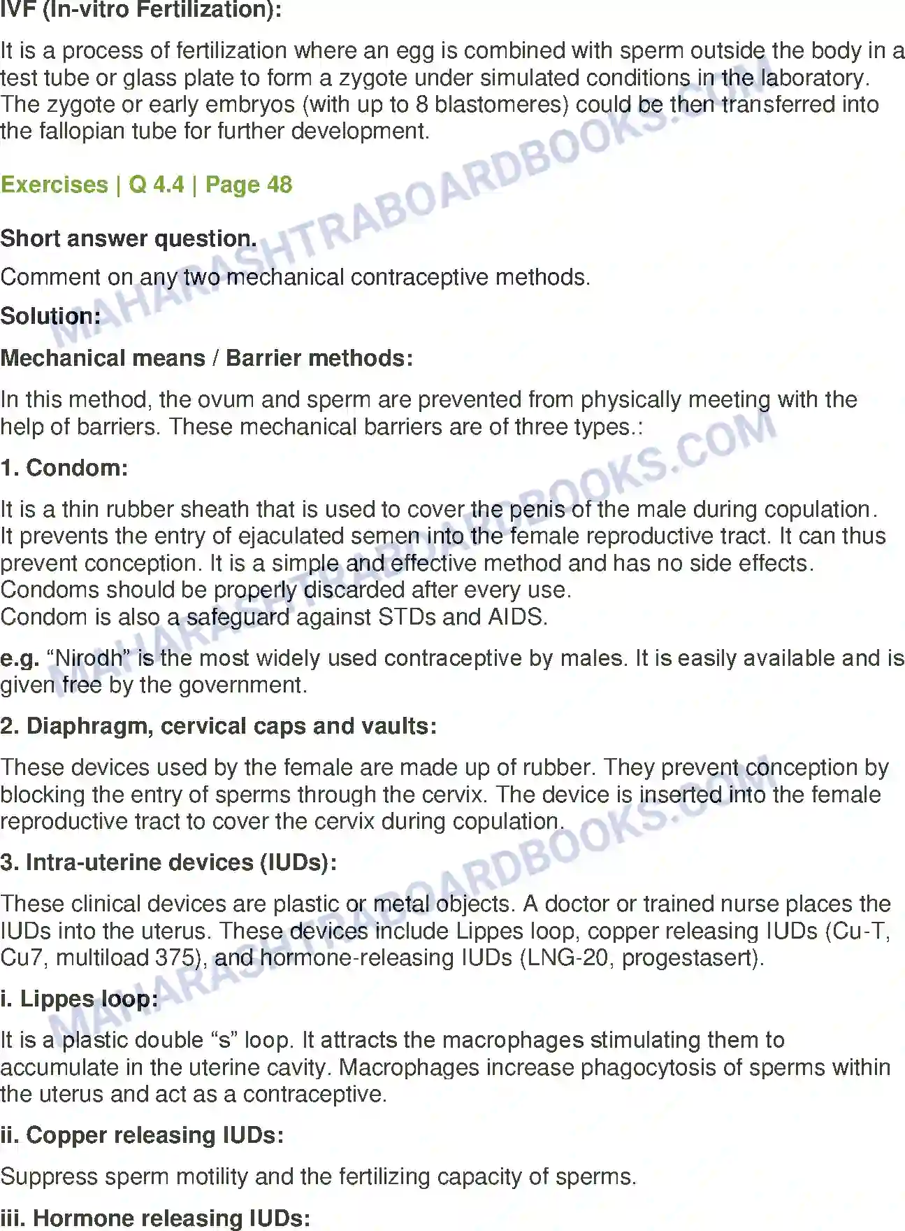 Maharashtra Board Solution Class-12 Biology Reproduction in Lower and Higher Animals Image 9