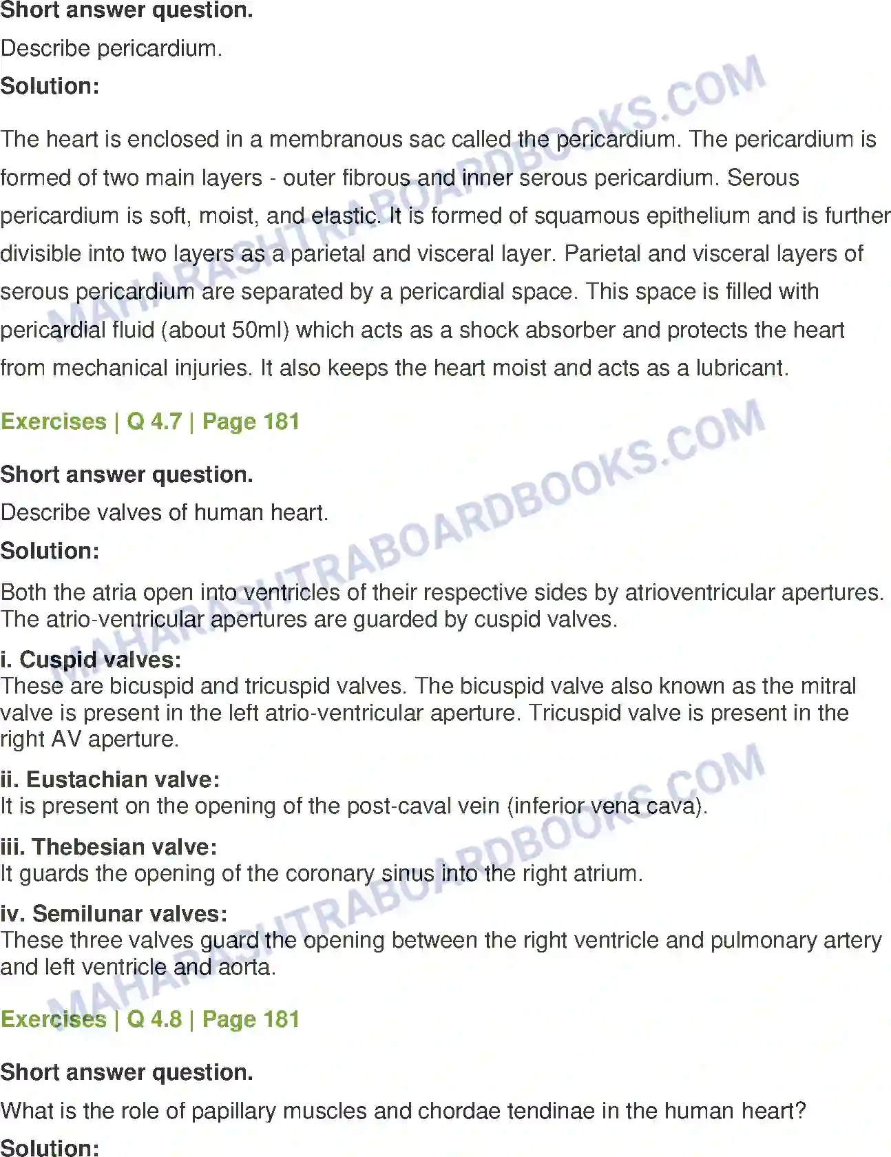 Maharashtra Board Solution class-12 Biology Respiration and Circulation Image 11