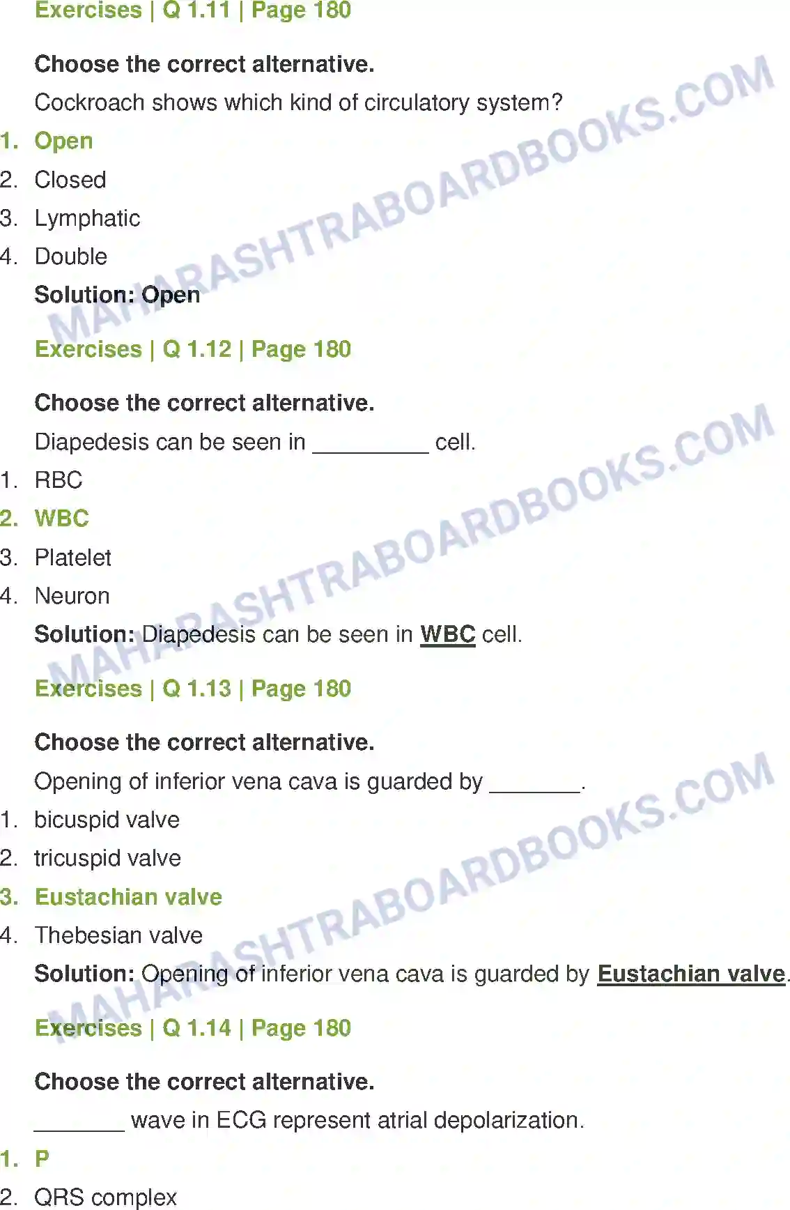 Maharashtra Board Solution class-12 Biology Respiration and Circulation Image 4