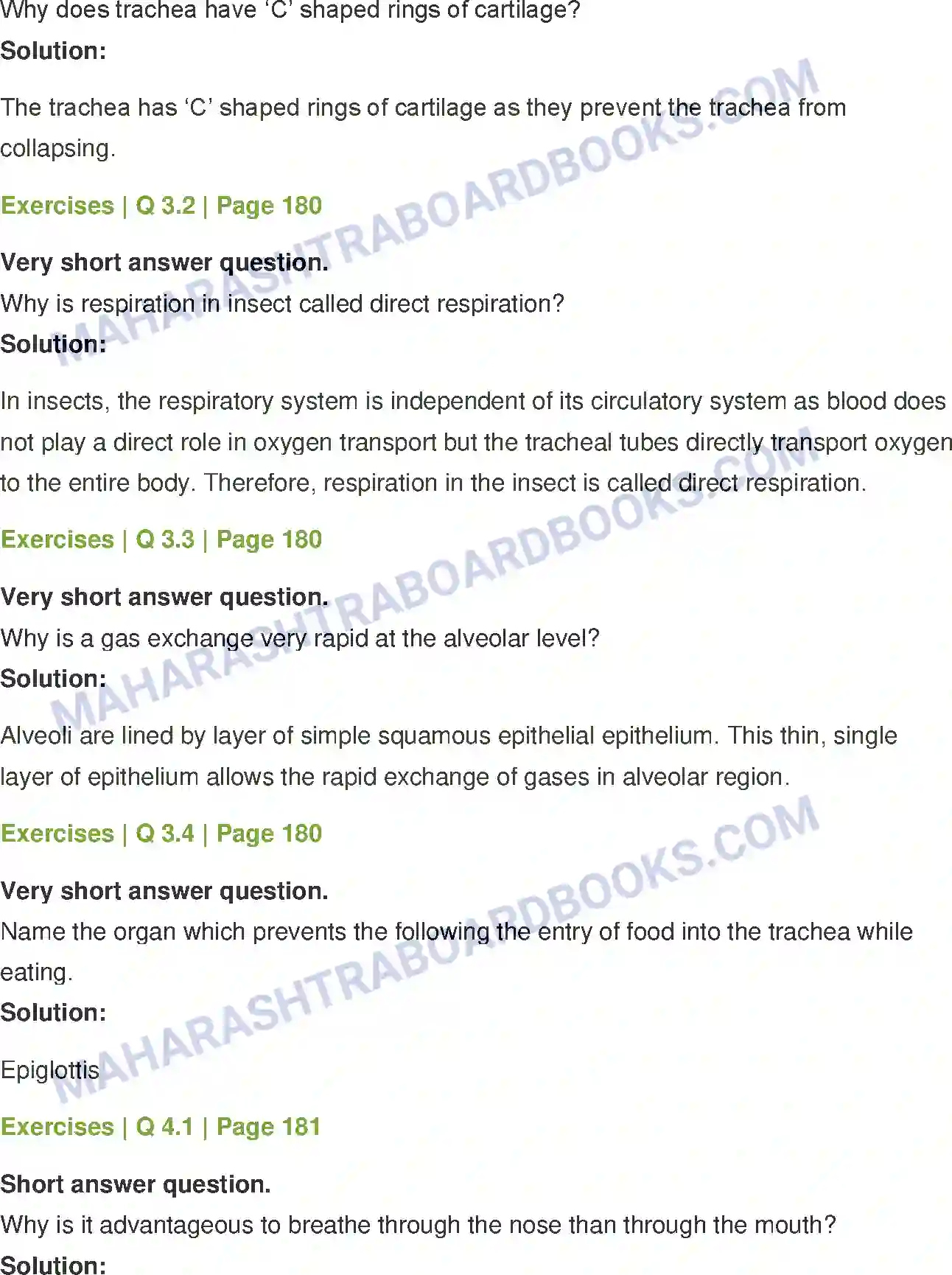 Maharashtra Board Solution class-12 Biology Respiration and Circulation Image 6