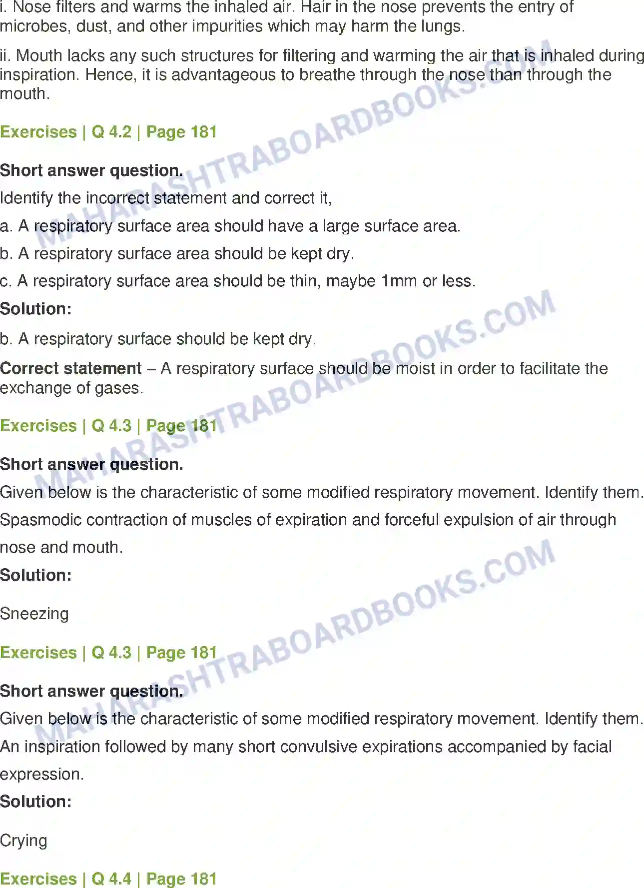 Maharashtra Board Solution class-12 Biology Respiration and Circulation Image 7