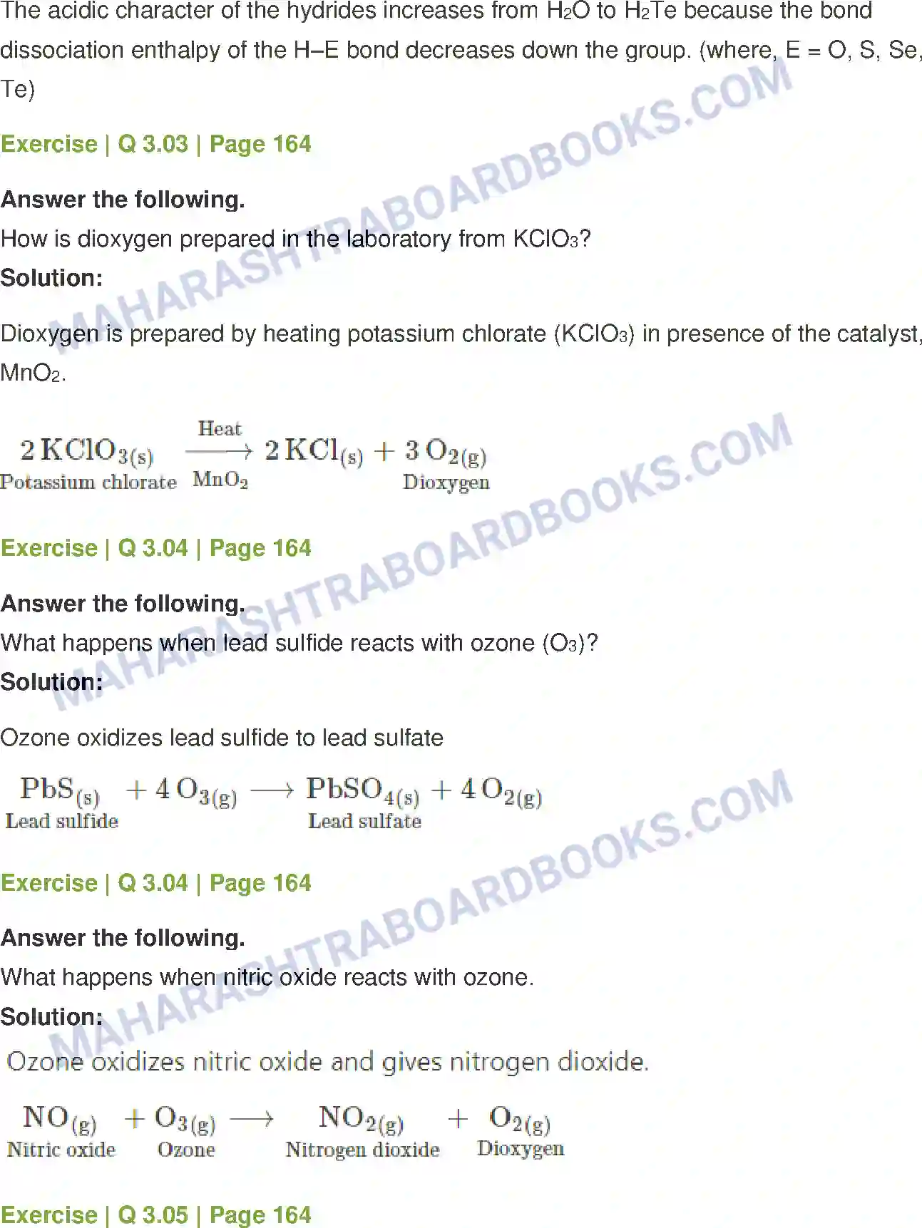 Maharashtra Board Solution class-12 Chemistry Elements of Groups 16, 17 and 18 Image 11